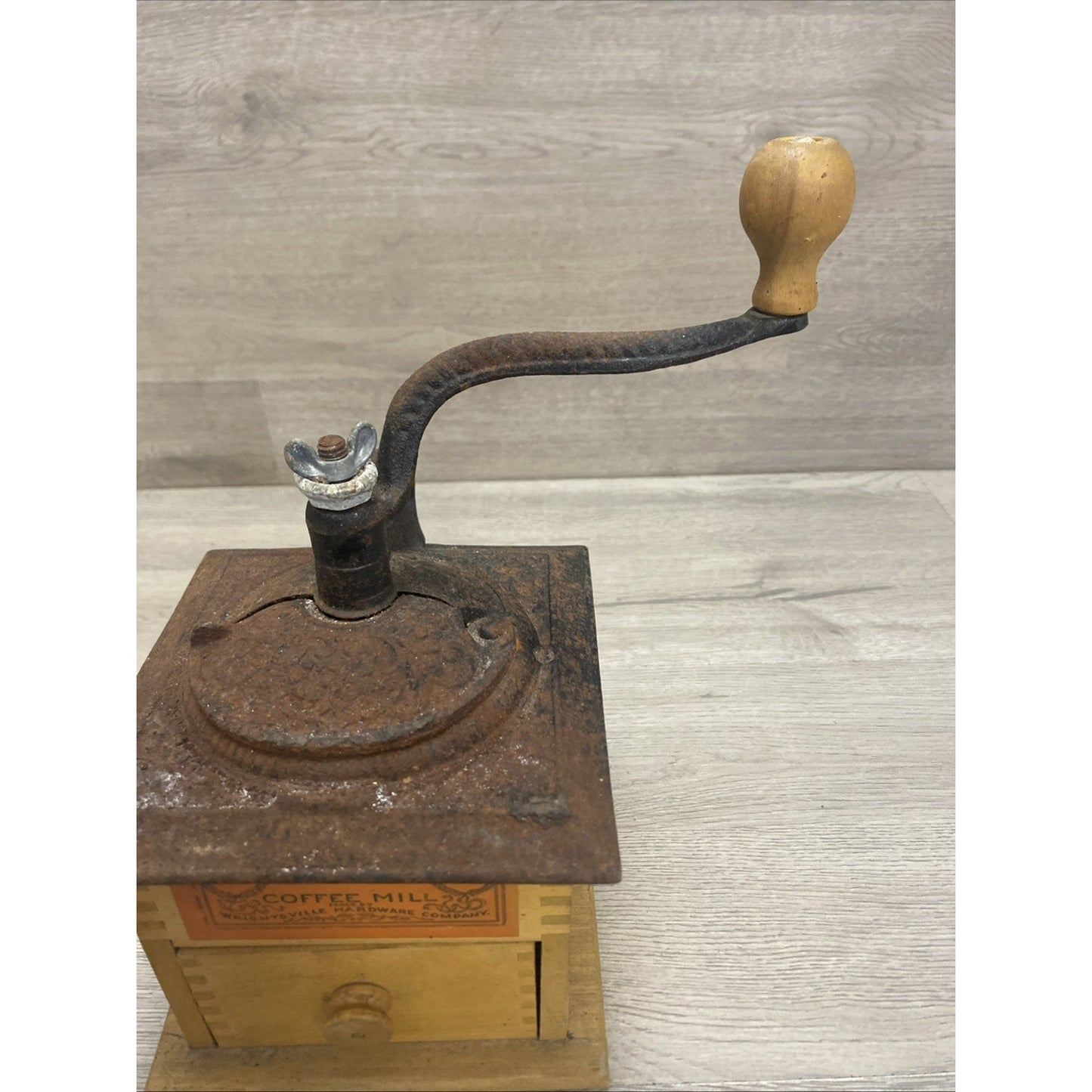 VINTAGE COLONIAL NO 1707 COFFEE MILL GRINDER WRIGHTSVILLE HARDWARE COMPANY