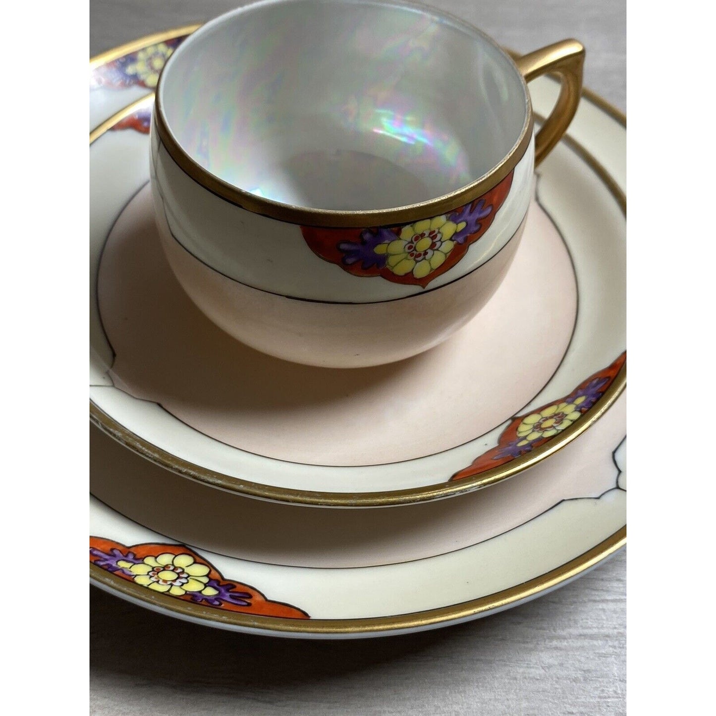 3pc Seito Studios Teacup Saucer & Plate Set HTF