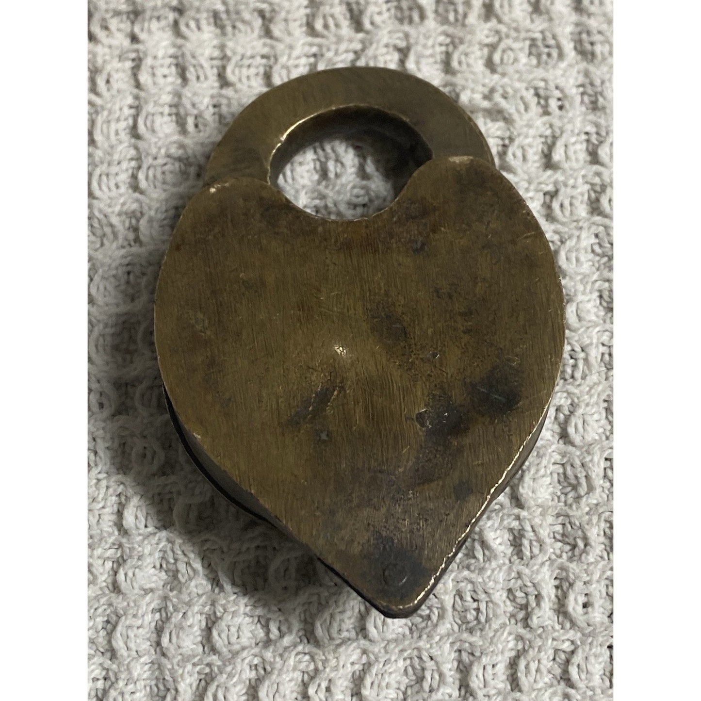 Antique Solid Brass Eagle Lock Co. Railroad Padlock no/key Heart Shaped