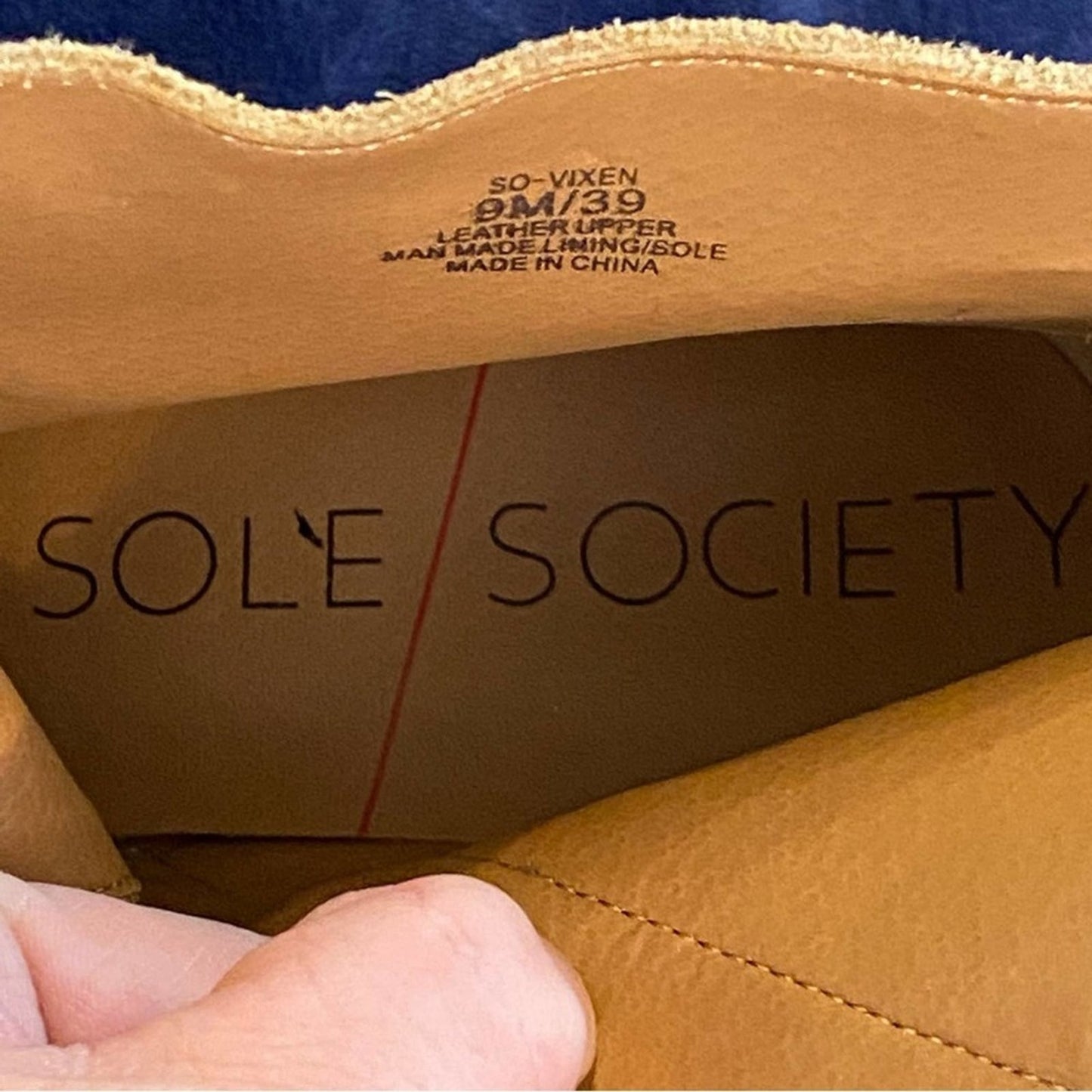 Sole Society Tan Vixen Block Heel Leather Ankle Boots