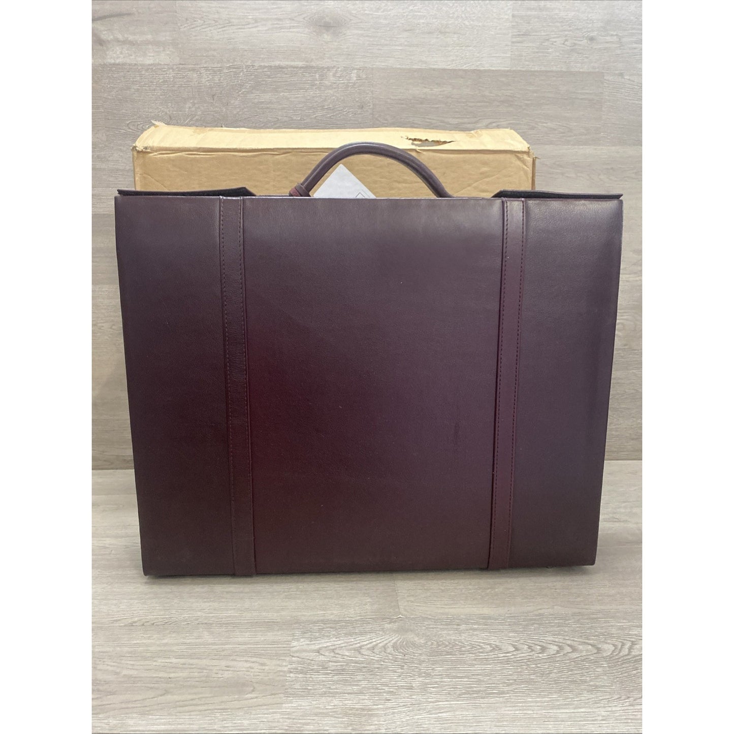 LEATHER ATTACHÉ BRIEFCASE RONA ADOLFO DESIDERIO MADE IN SPAIN DUAL COMBO LOCKS