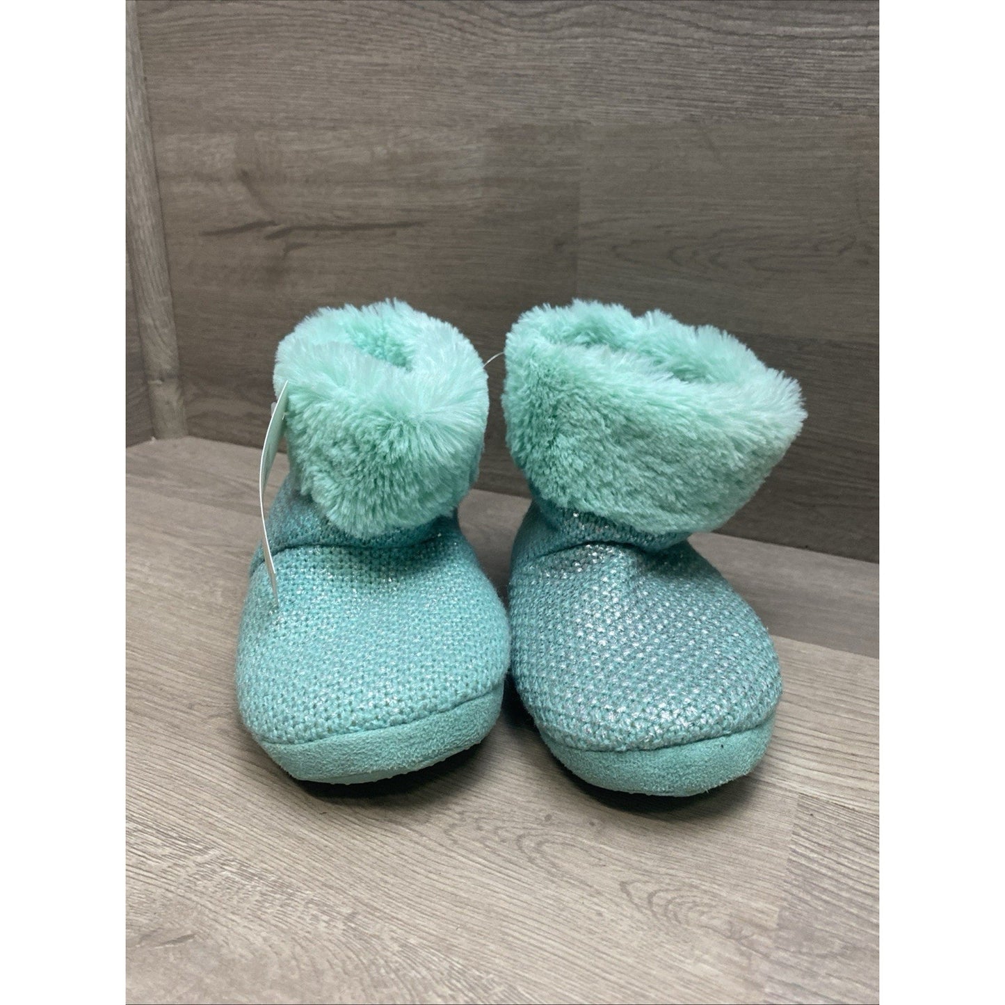 Faux Fur Capelli Kids Slipper Teal Boots Size Large