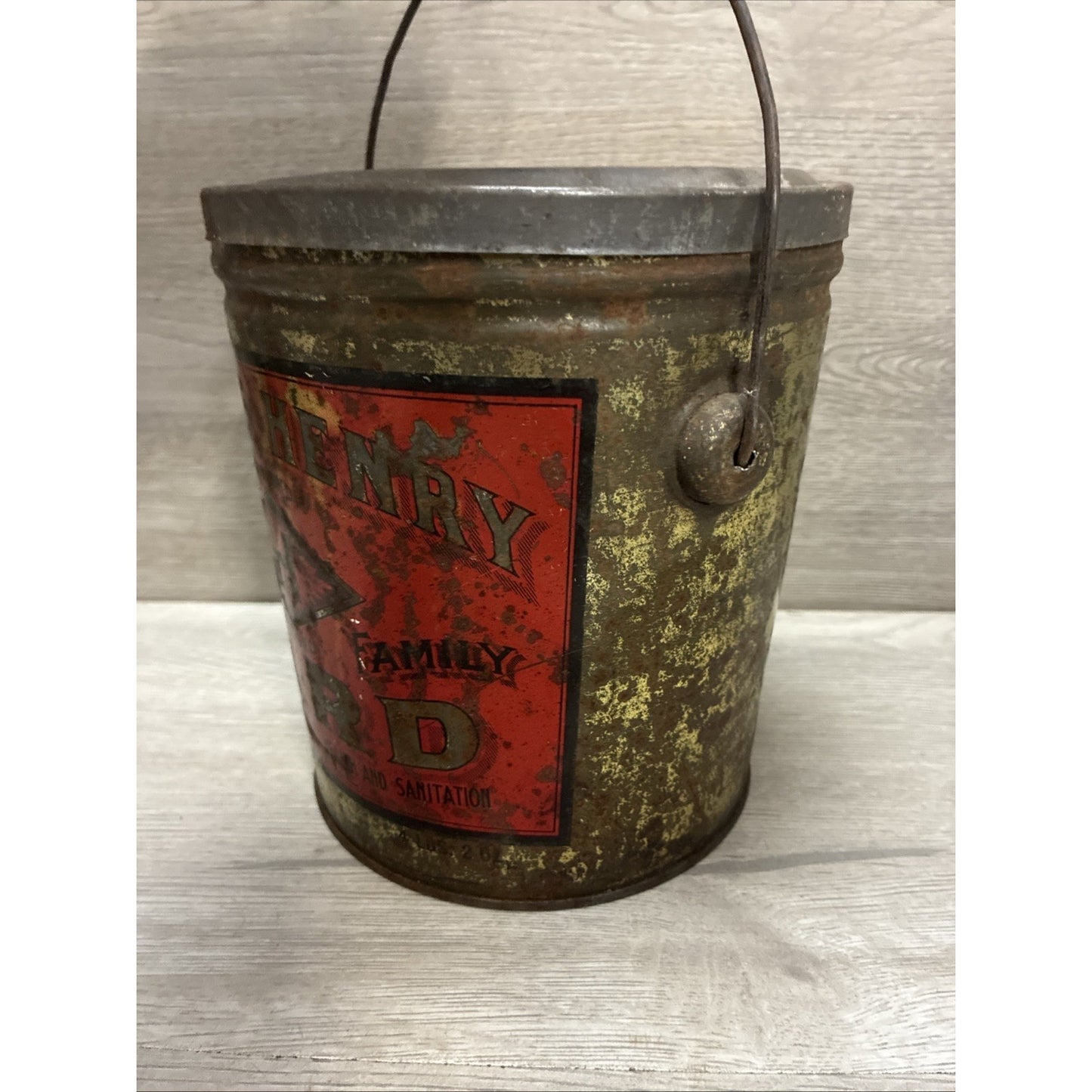 James Henry Packing Co Diamond H Brand Seattle, WA 4 Pound Lard Tin Vintage