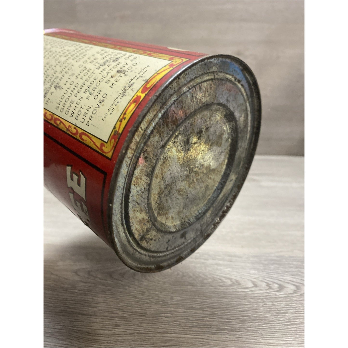 Vtg 1939 Hills Bros Coffee Tin 2 Lb Red Can Brand