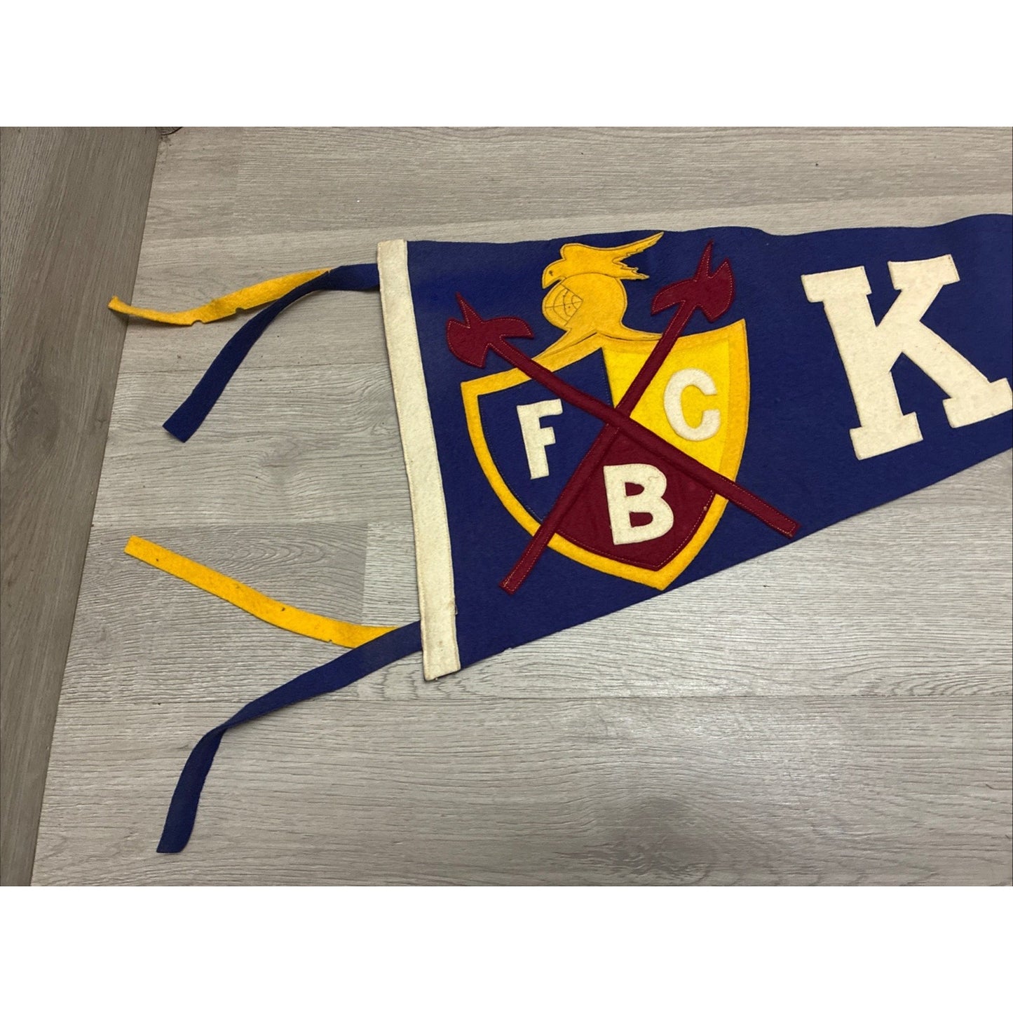 Antique Knights Of Pythias Pennant Tagged 29” Felt