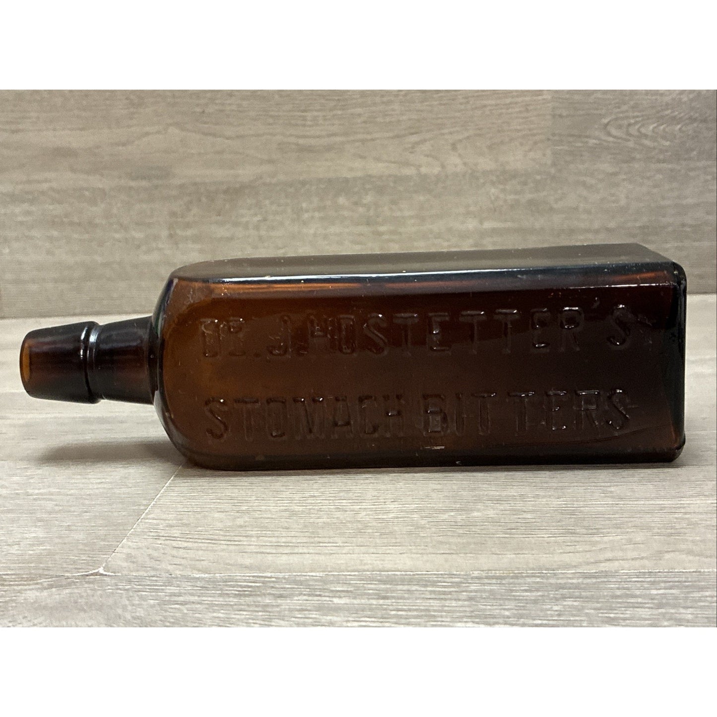 Antique Dr J Hostetter's Stomach Bitters 18oz Amber Bottle