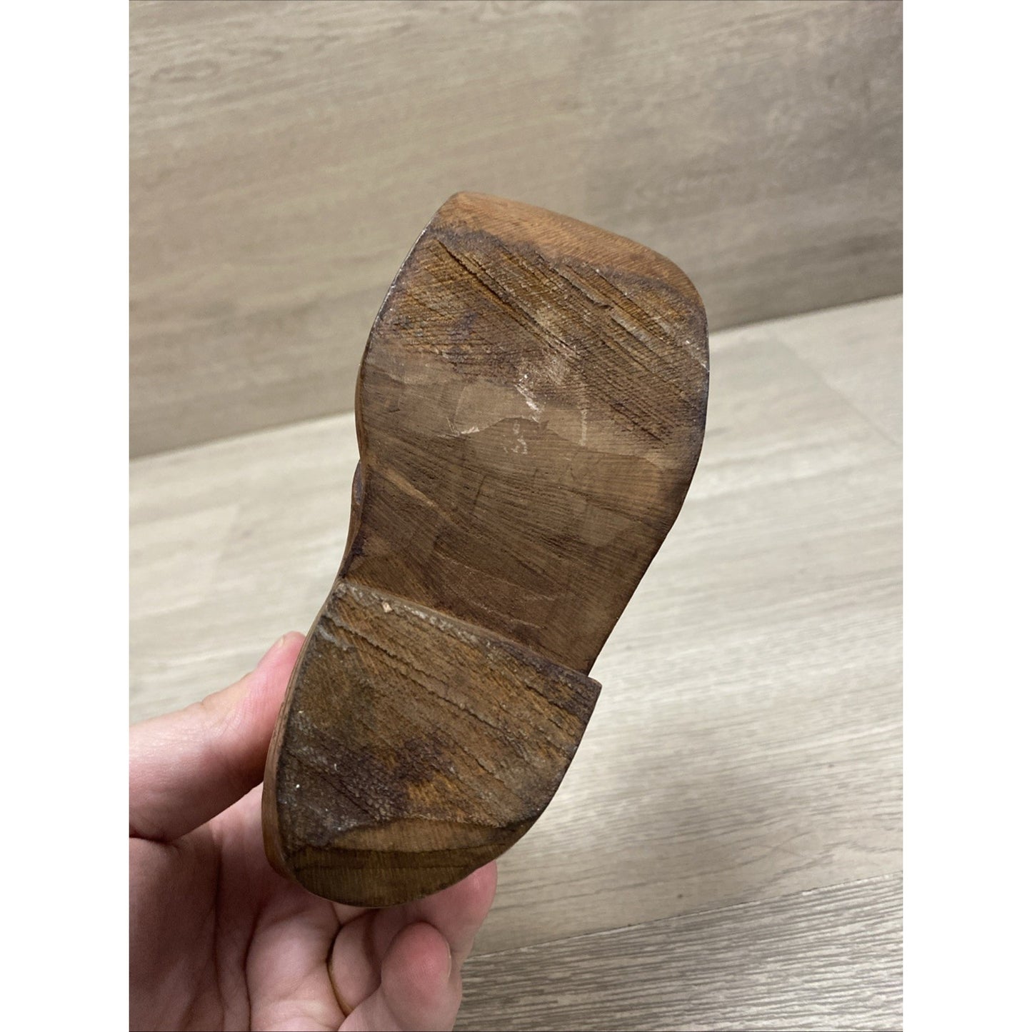 Primitive Wooden Carved Figural Boot Sculpture