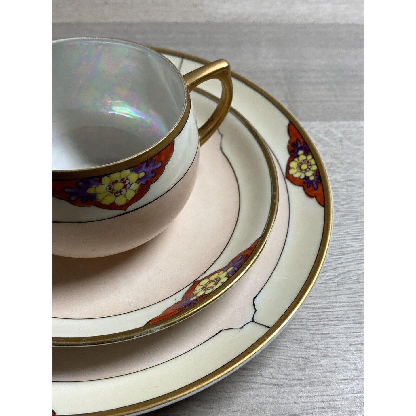 3pc Seito Studios Teacup Saucer & Plate Set HTF