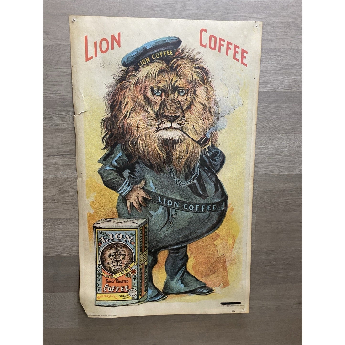 VINTAGE PORTAL PUBLICATIONS LION COFFEE ADVERTISING POSTER