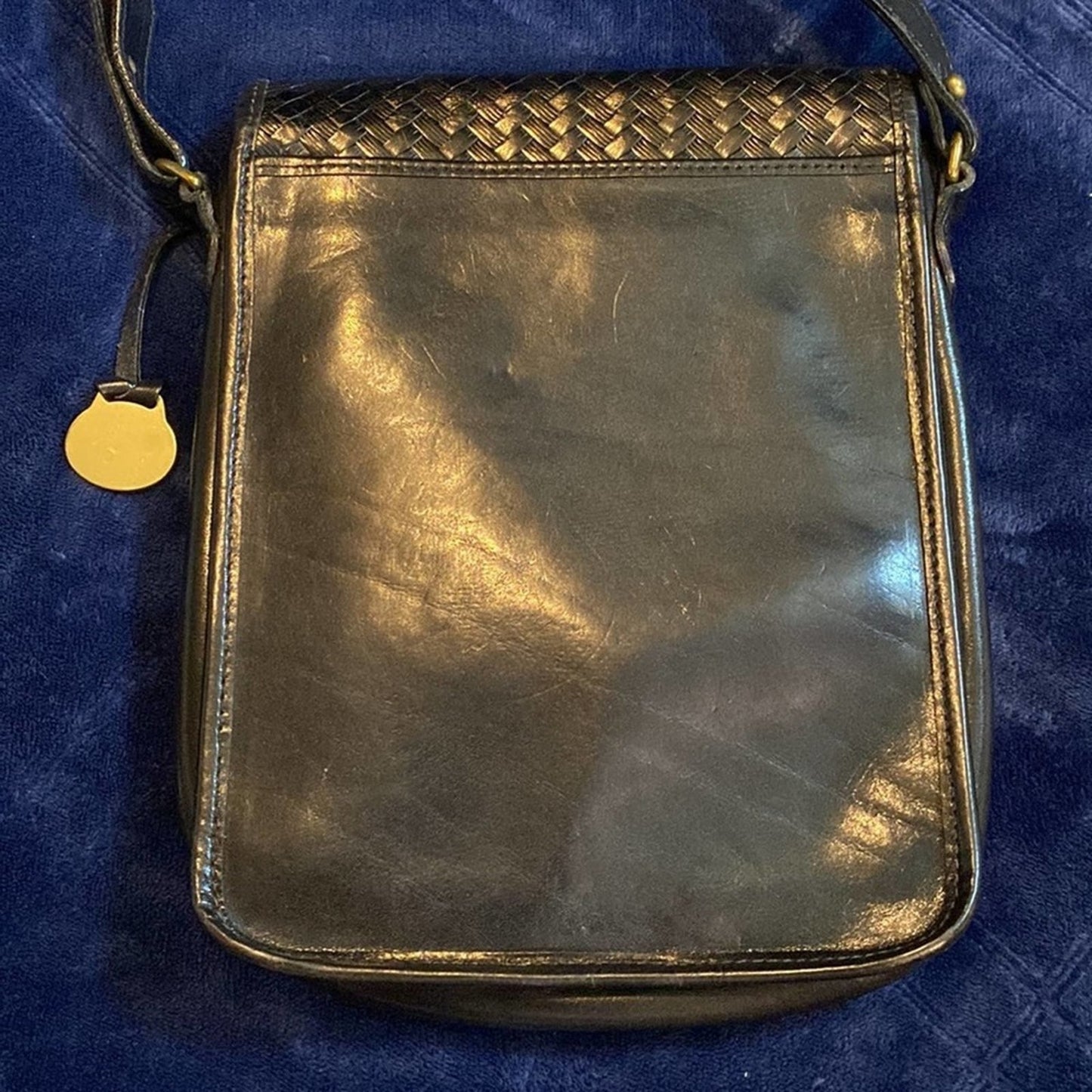 Vintage Brahmin Black Leather Crossbody Purse