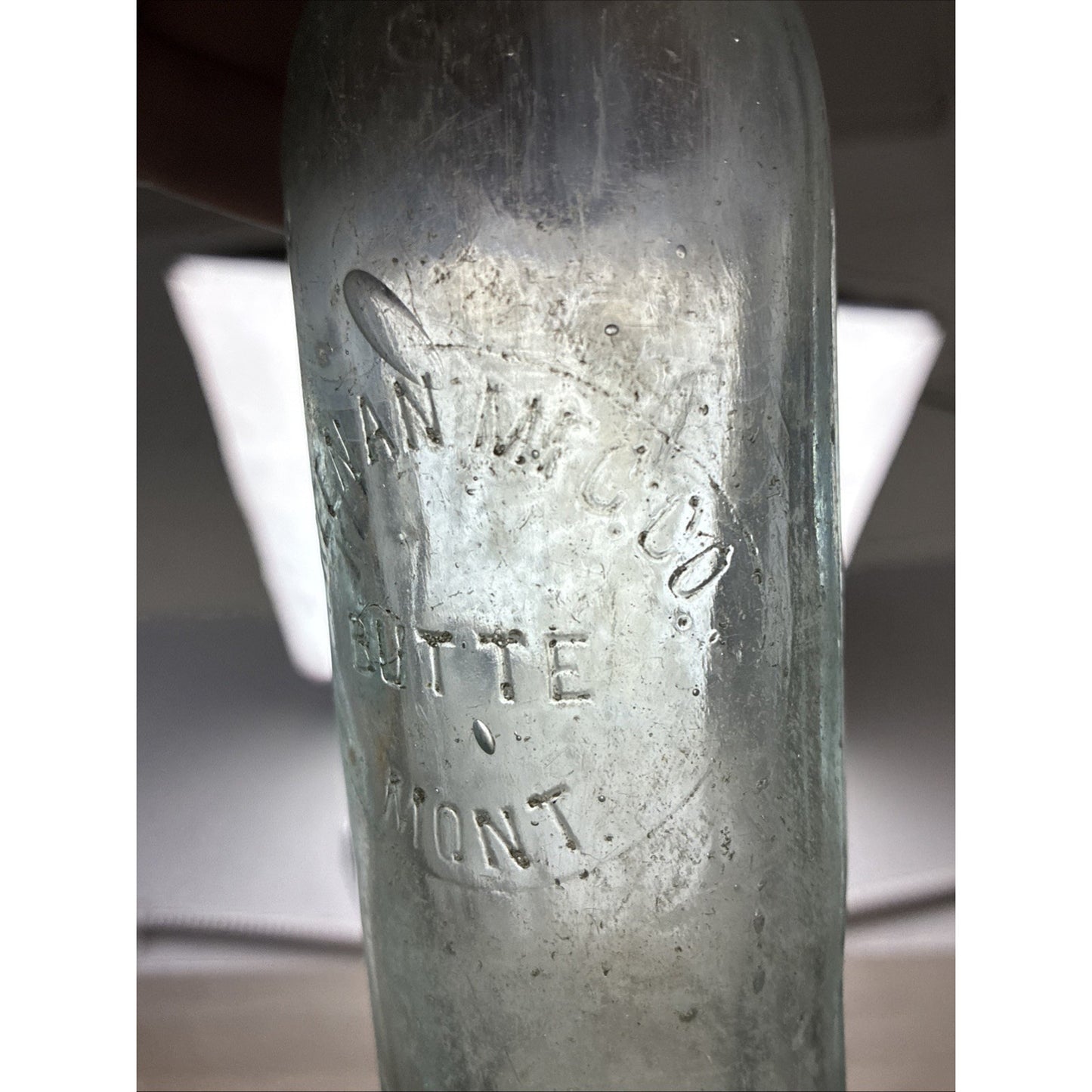 Antique Keenan Mfg Co Butte Montana Bottle Paneled 7.25” As Found! Blob Top