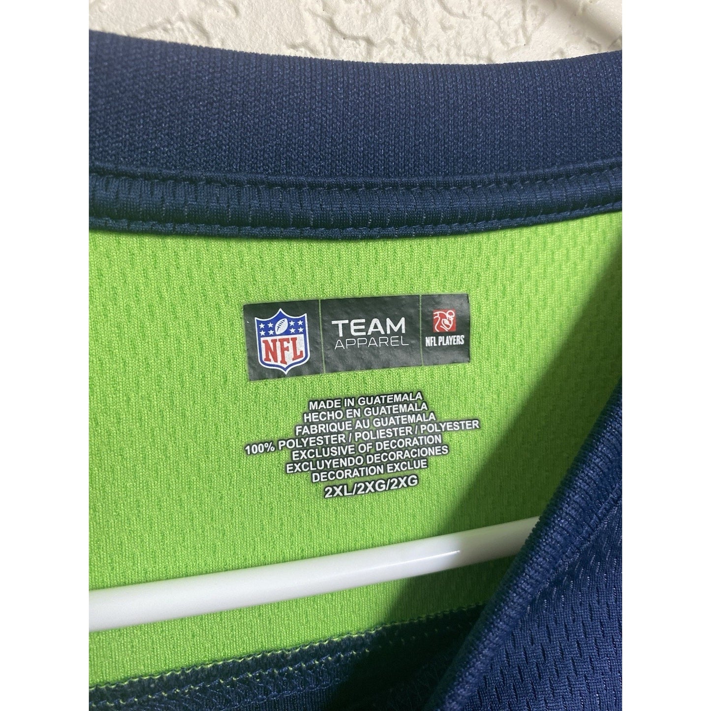 RUSSELL WILSON #3 SEATTLE SEAHAWKS Majestic Mens NFL Jersey Shirt Size Xl