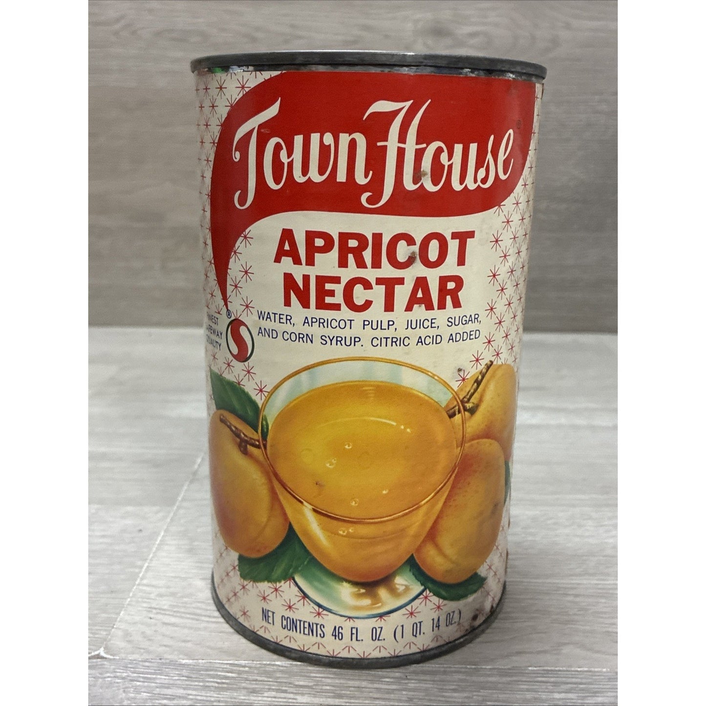 Antique Town House Apricot Nectar Grocery Advertising Can MCM Starburst 46oz HTF