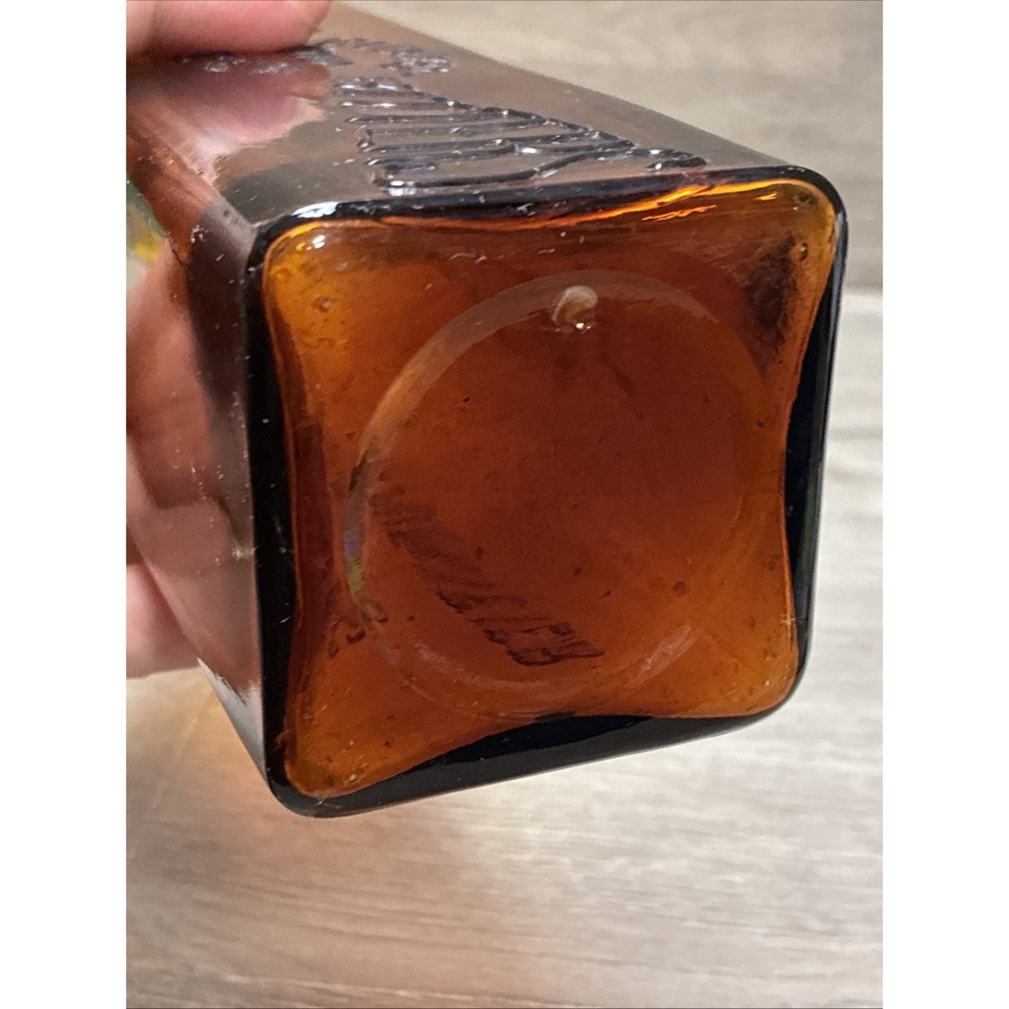 ANTIQUE LASH'S KIDNEY AND LIVER BITTERS CATHARTIC AMBER GLASS EMBOSSED BOTTLE 9”
