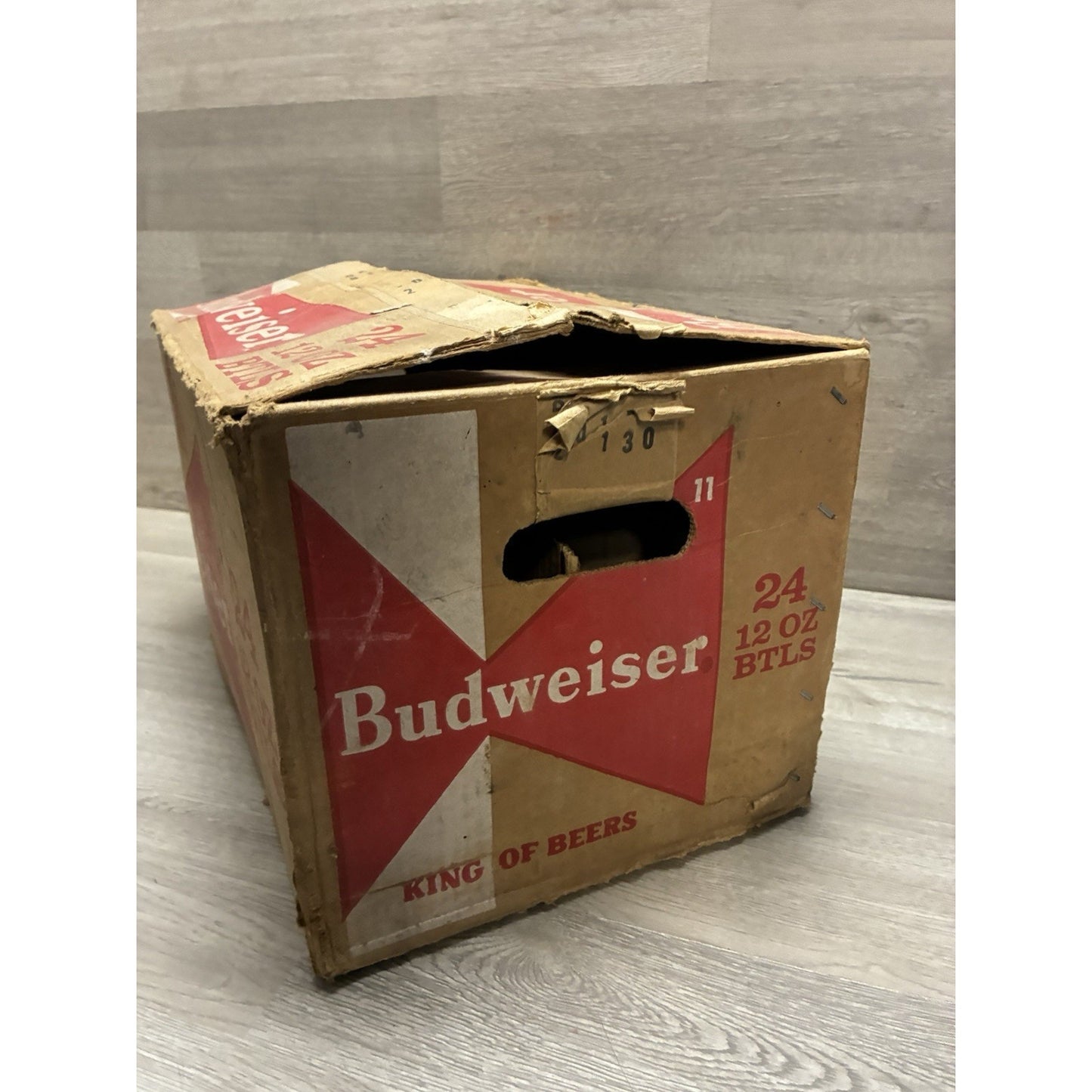 Budweiser Cardboard Flip Top 24 Bottle Case Box Empty Bar Decor Upcycle Crafts