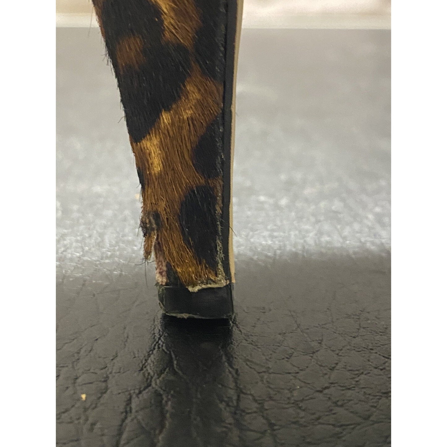 Vince Camuto Leopard Print Leather Ankle Boots Size 8 1/2 M