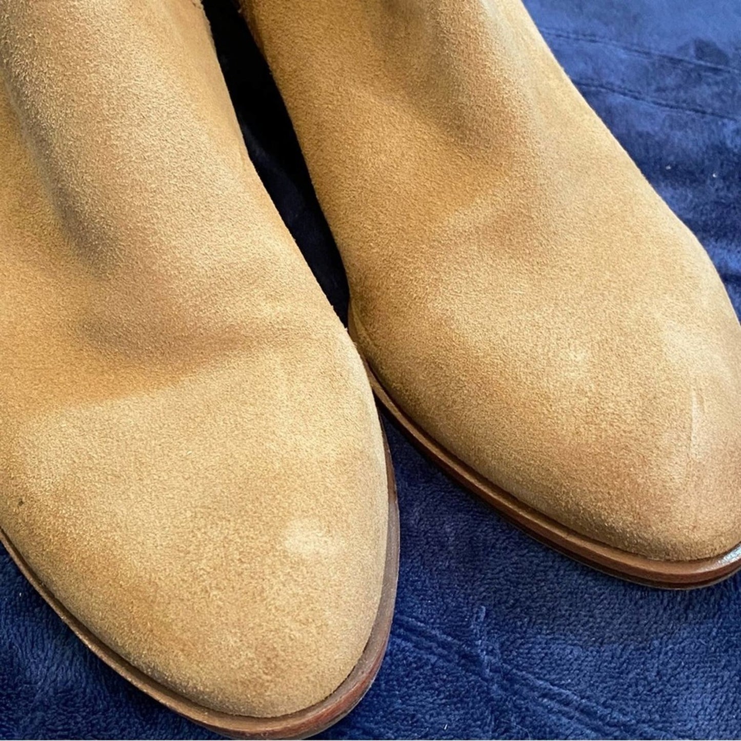 Sole Society Tan Vixen Block Heel Leather Ankle Boots