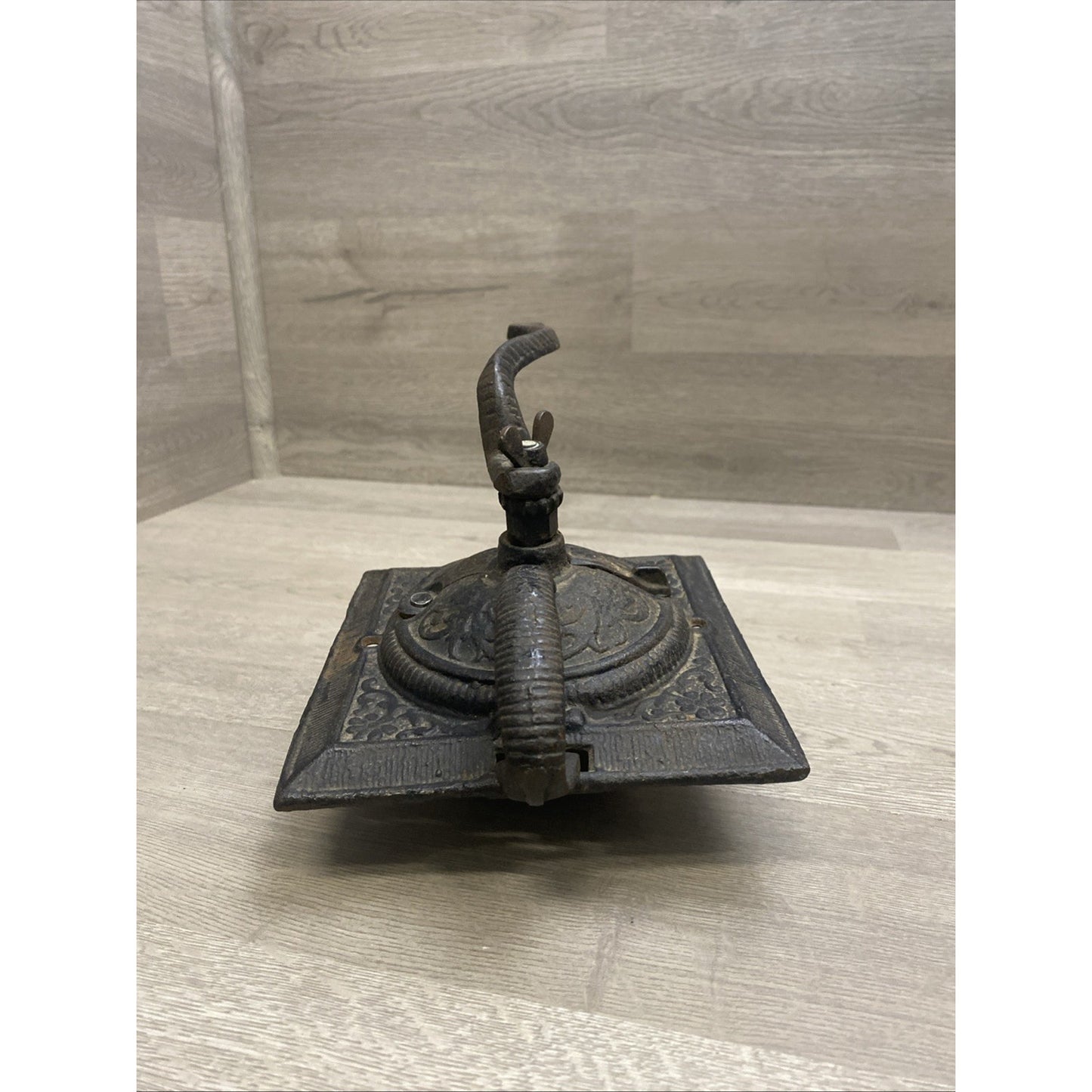 Antique Primitive Coffee Cast Iron Grinder Top and Handle Only