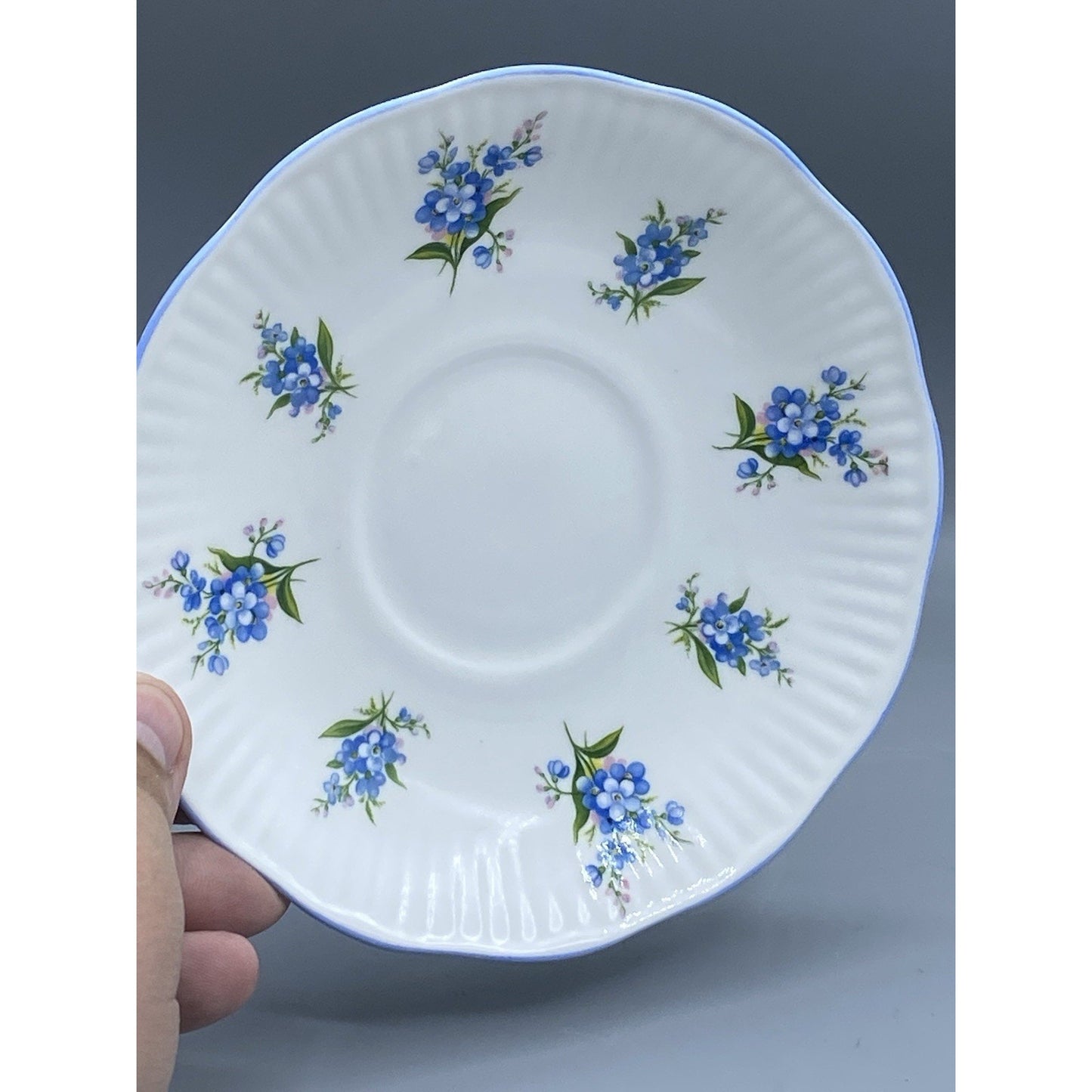 Vintage Rosina (Queen's) Forget-Me-Not Teacup Saucer Set