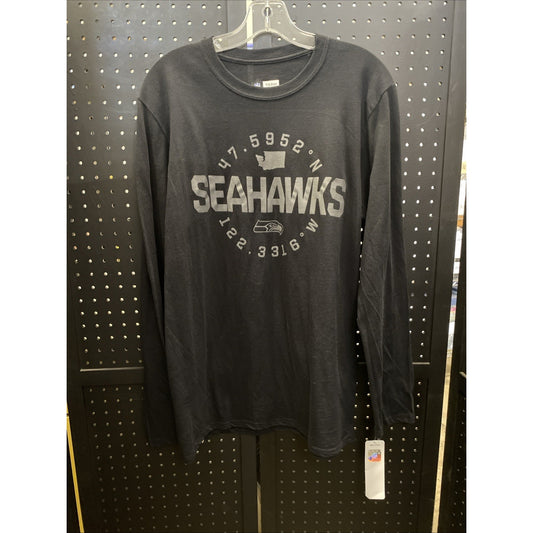NFL Team Apparel Seattle Seahawks black / silver long sleeve shirt Size Medium