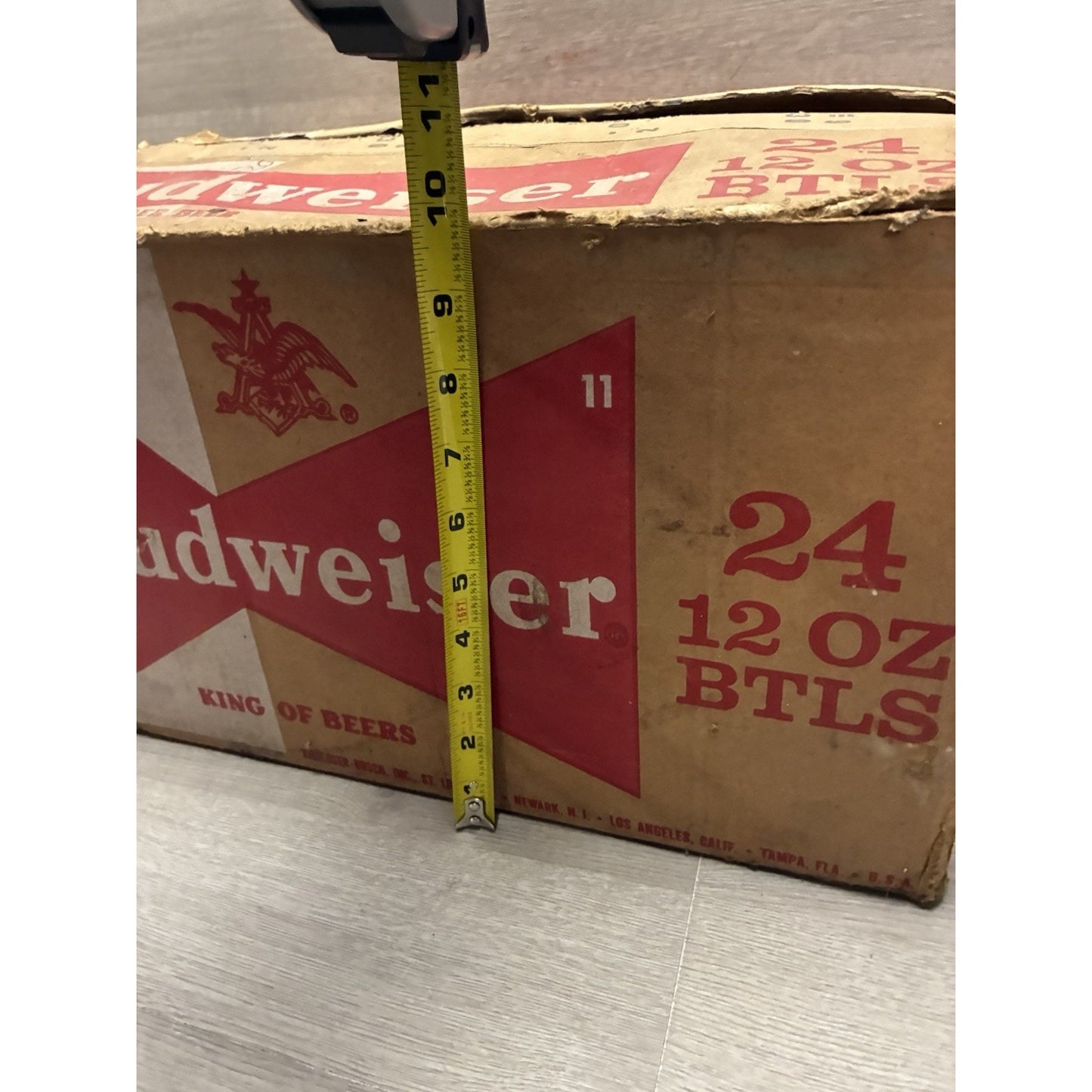Budweiser Cardboard Flip Top 24 Bottle Case Box Empty Bar Decor Upcycle Crafts