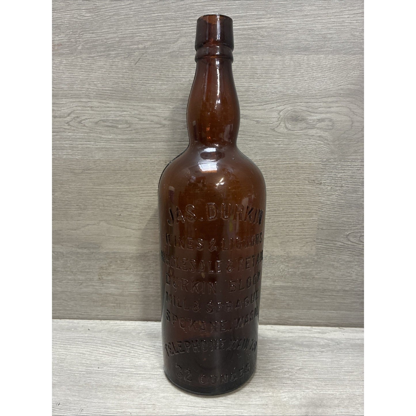 Jas Durkin Spokane Washington Whiskey 1890's Western Whiskey Bottle