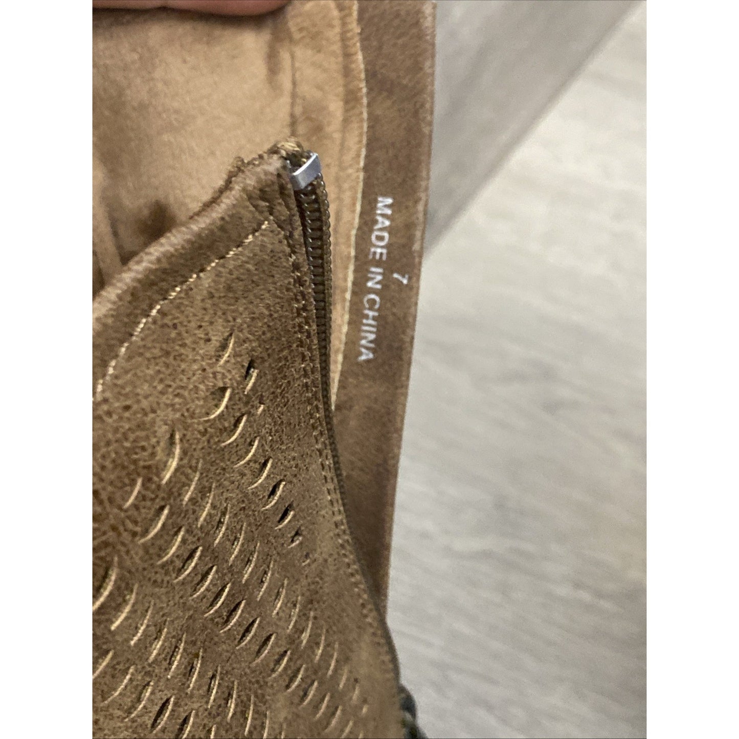 Blowfish Booties Size 7 Tan w Brown Straps & Side Zip Heels Comfort Souls