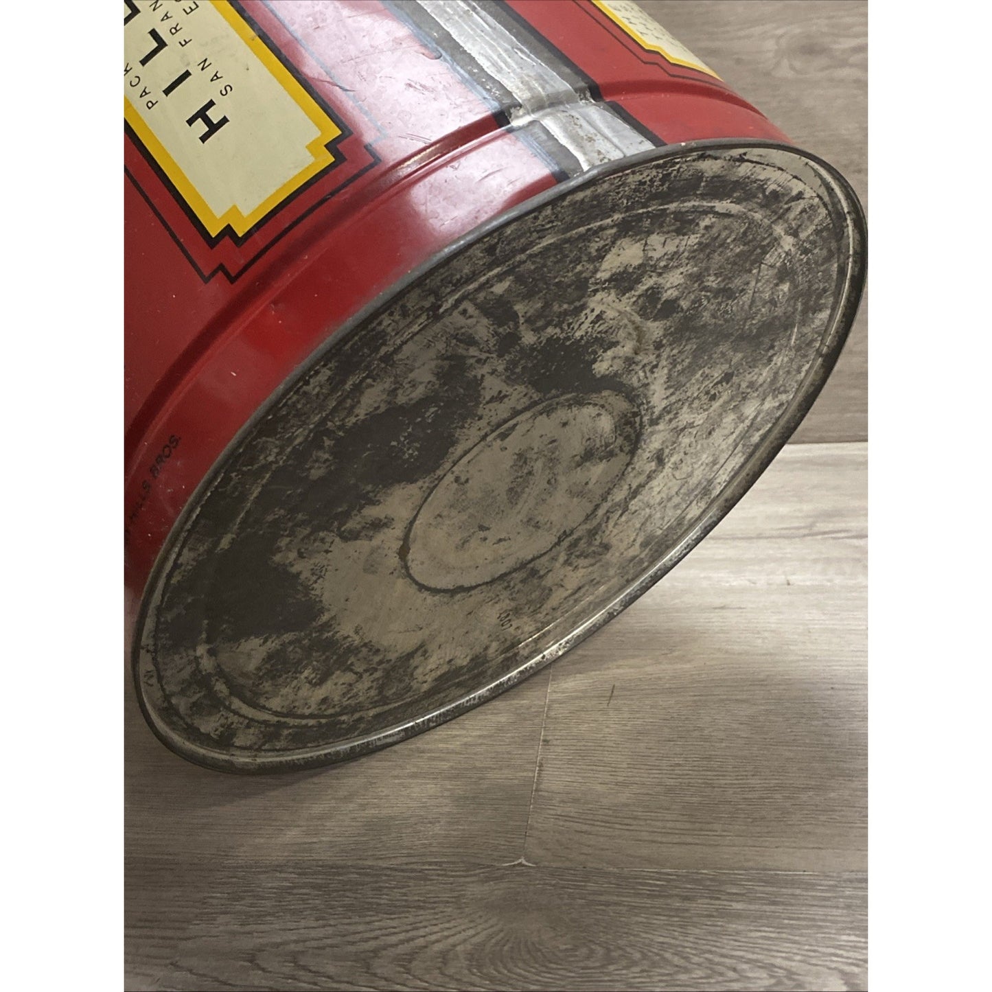 Rare Hills Bros Coffee Tin 20lb W/ Lid 1922-32-36 Coffee Advertising Very HTF