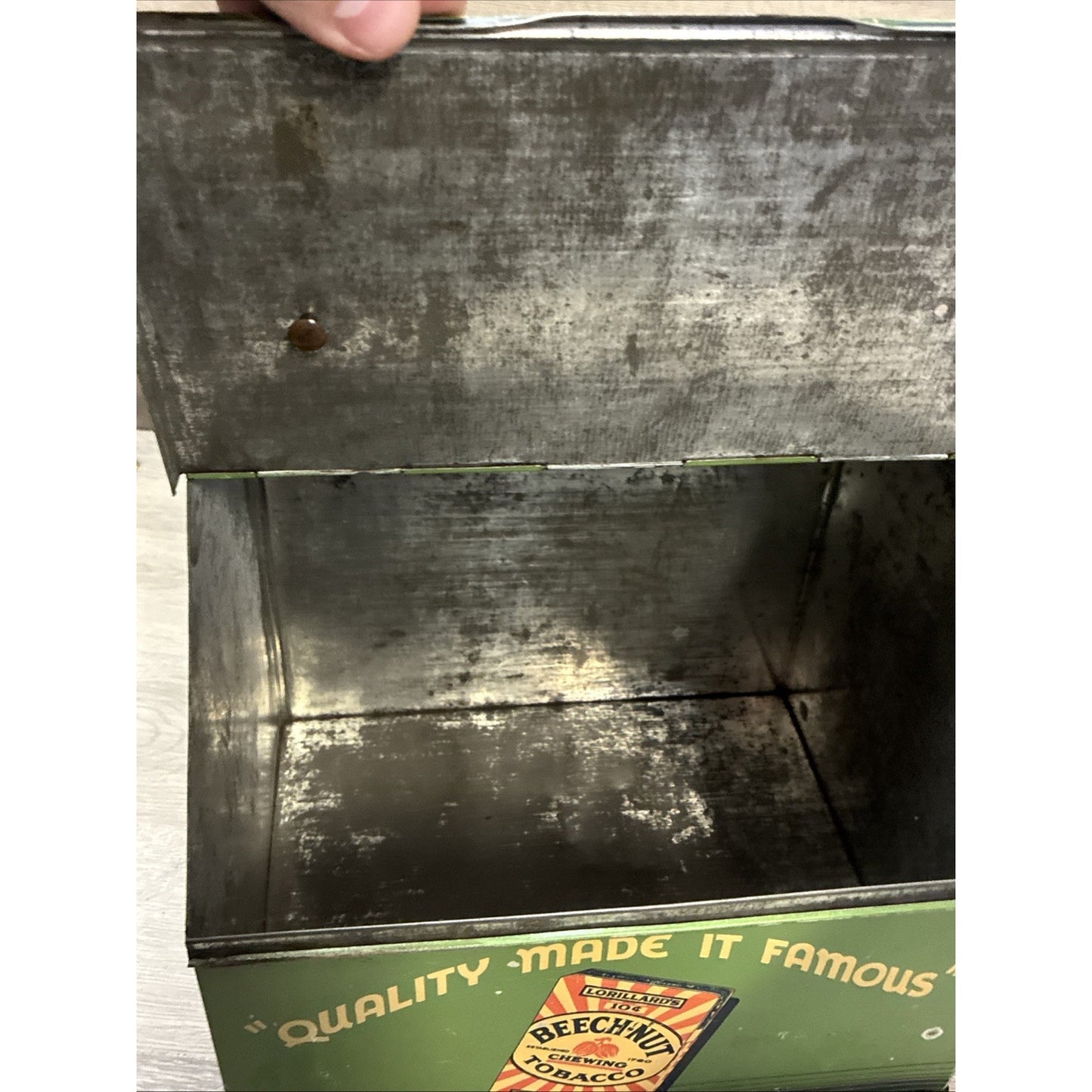 Original Lorillard’s Beech-Nut Chewing Tobacco Tin Humidor Counter Top Display