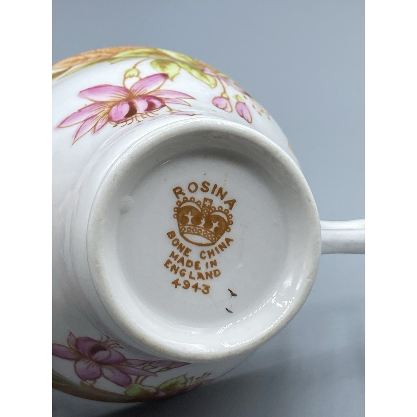 Lovely Rosina Pink Fuchsia Fine Bone China TeaCup & Saucer Made in England #4943