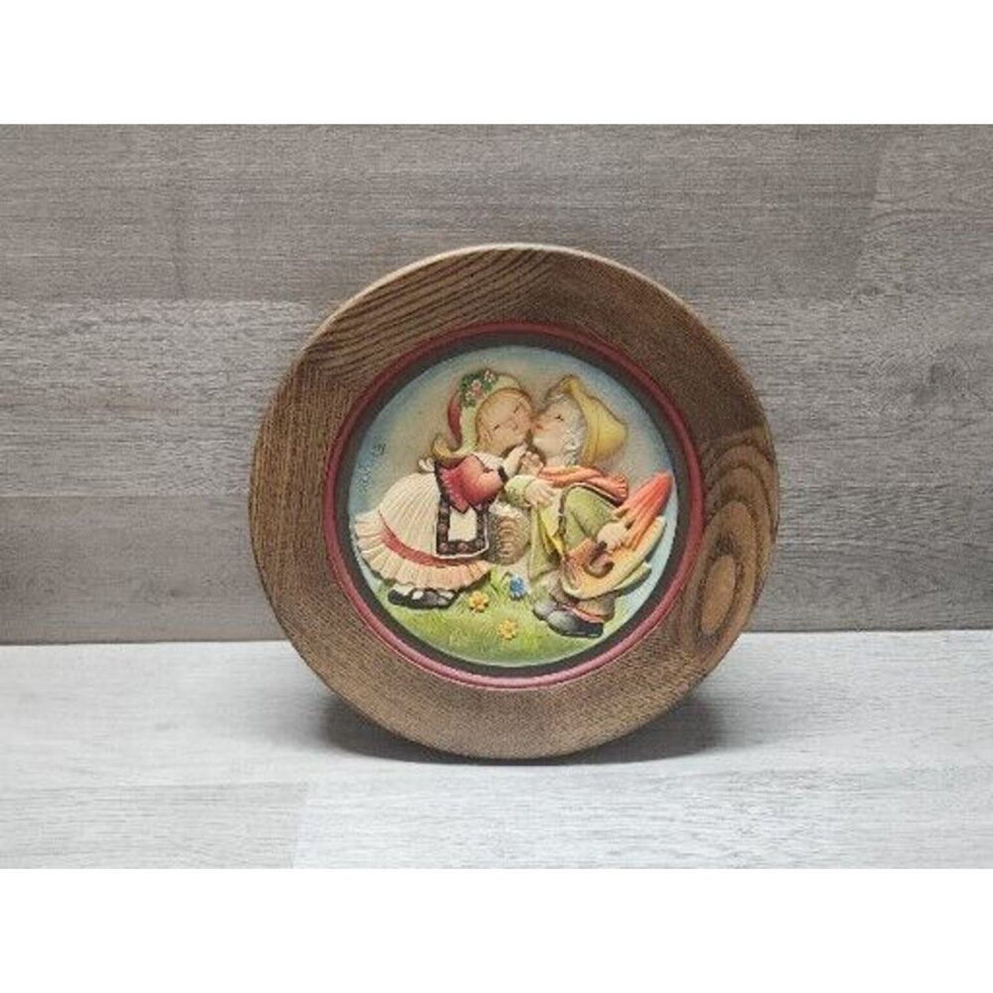 1976 Anri Wedding Day. Wood and Molded Plastic Wall Hanging.