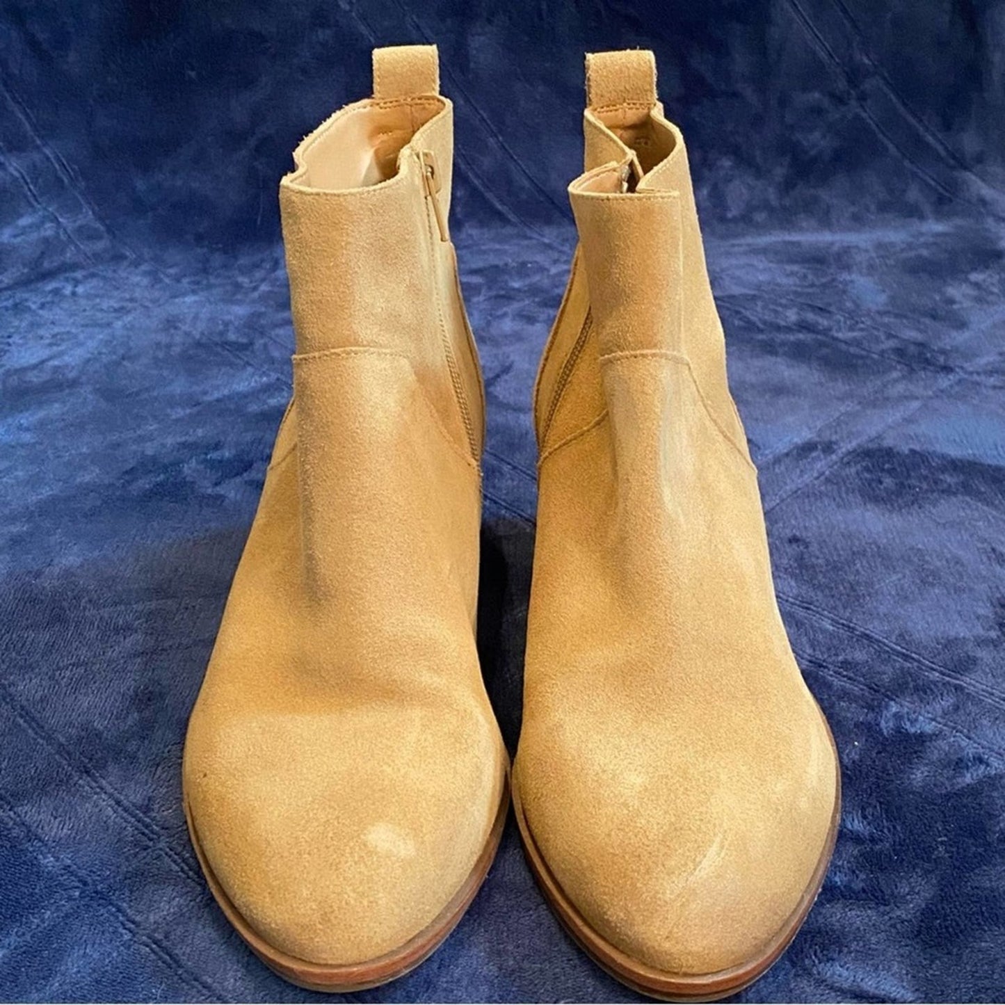 Sole Society Tan Vixen Block Heel Leather Ankle Boots