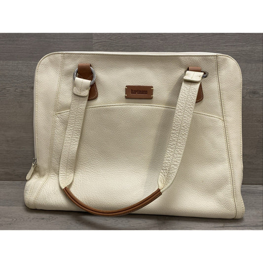 Hartmann White Pebble Leather Tote Purse HTF