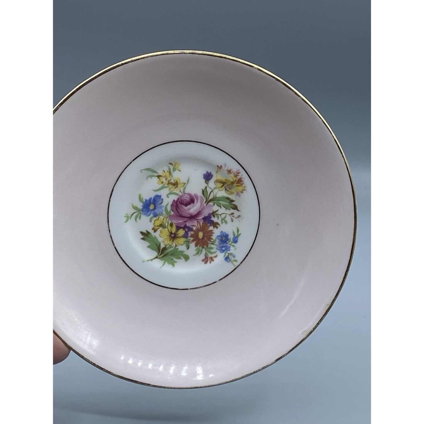 Rosina Pink Border Teacup and Saucer Set