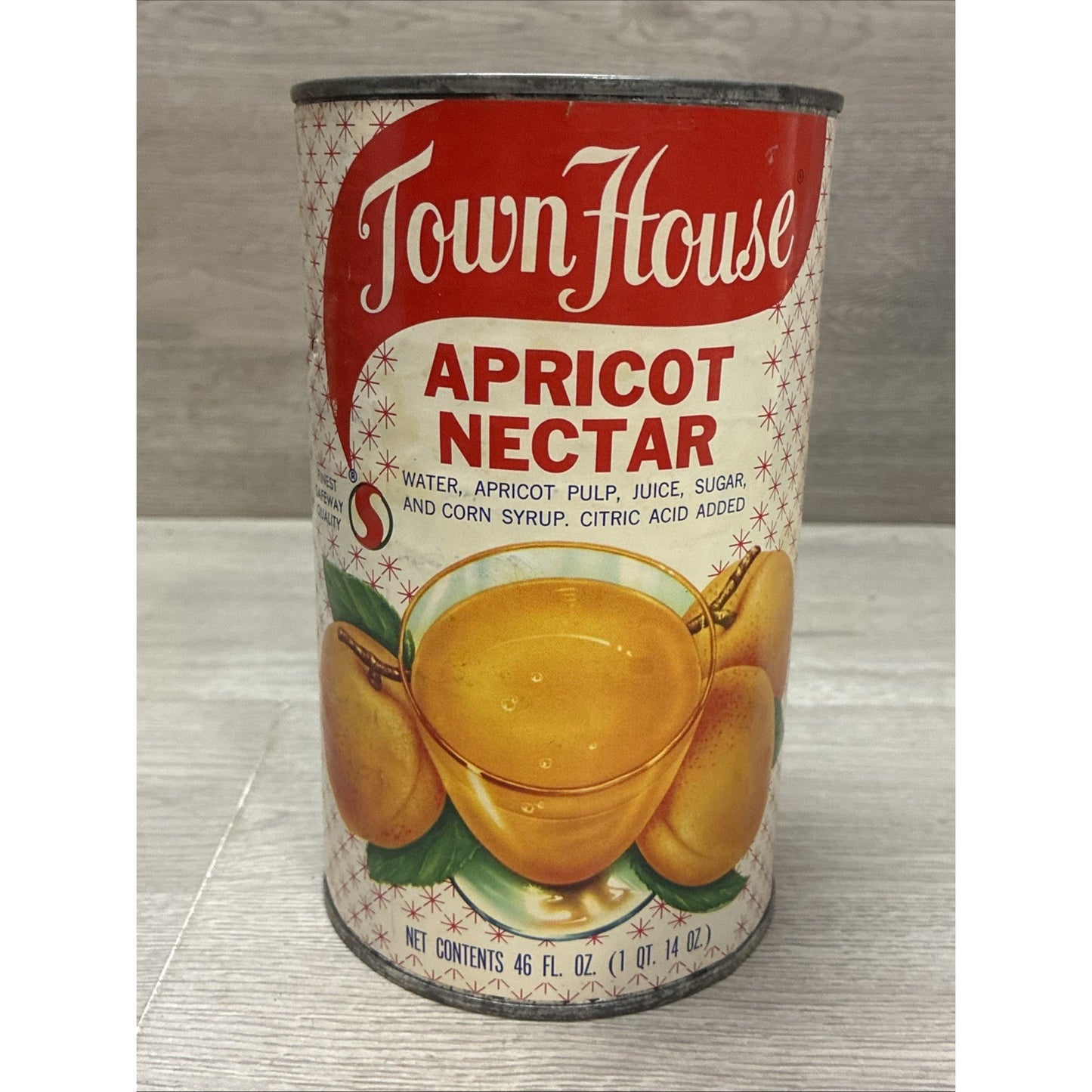 Antique Town House Apricot Nectar Grocery Advertising Can MCM Starburst 46oz HTF