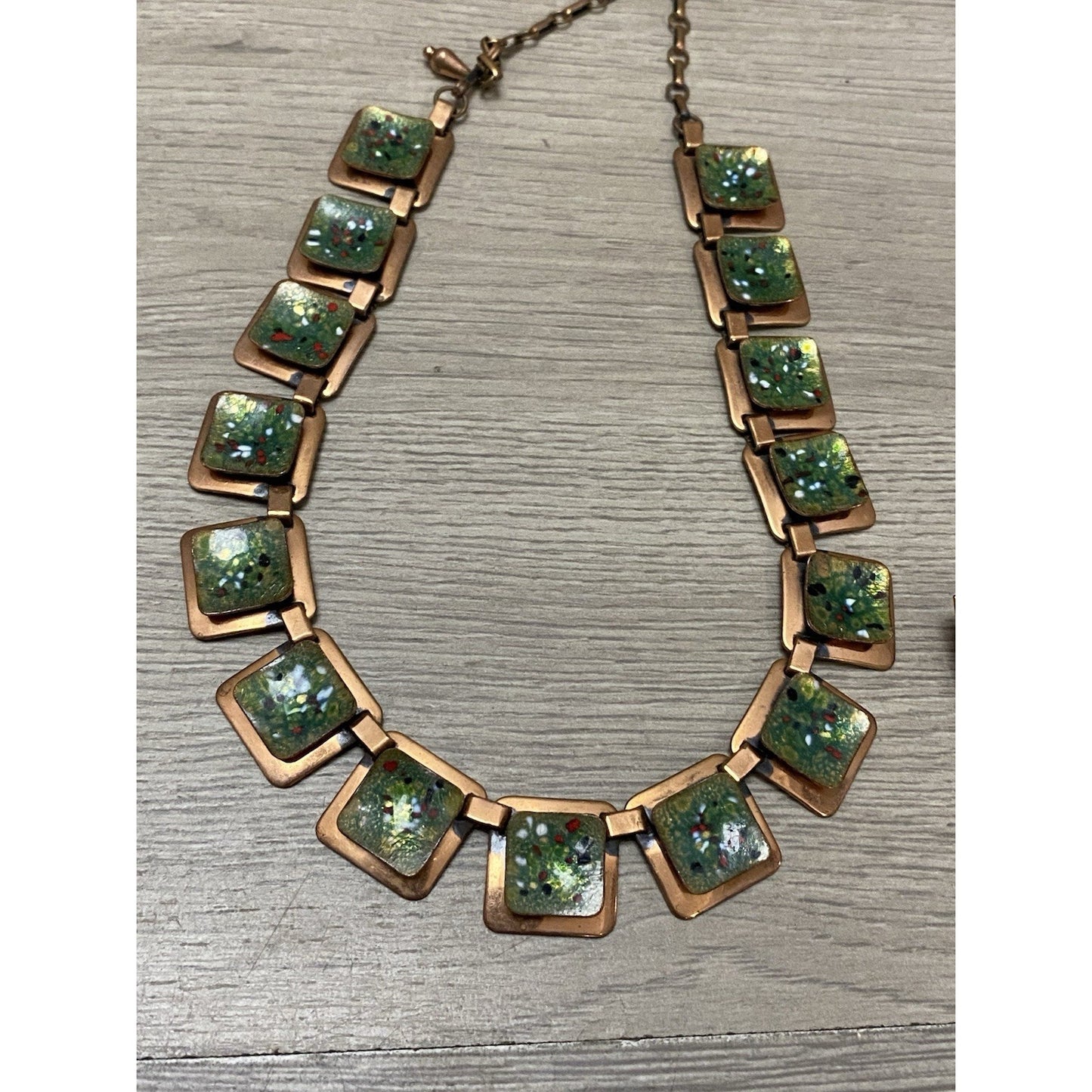 RENOIR MATISSE Enamel Splatter Choker Necklace & Earrings Set