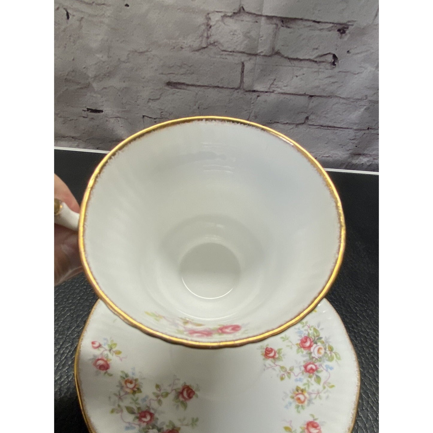 Vintage Royal Minister Floral Bone China Teacup And Saucer