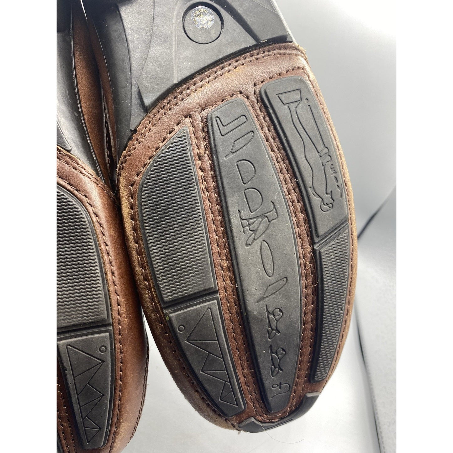 St John's Bay Men's 11M Woven Brown Leather Loafer Shoes