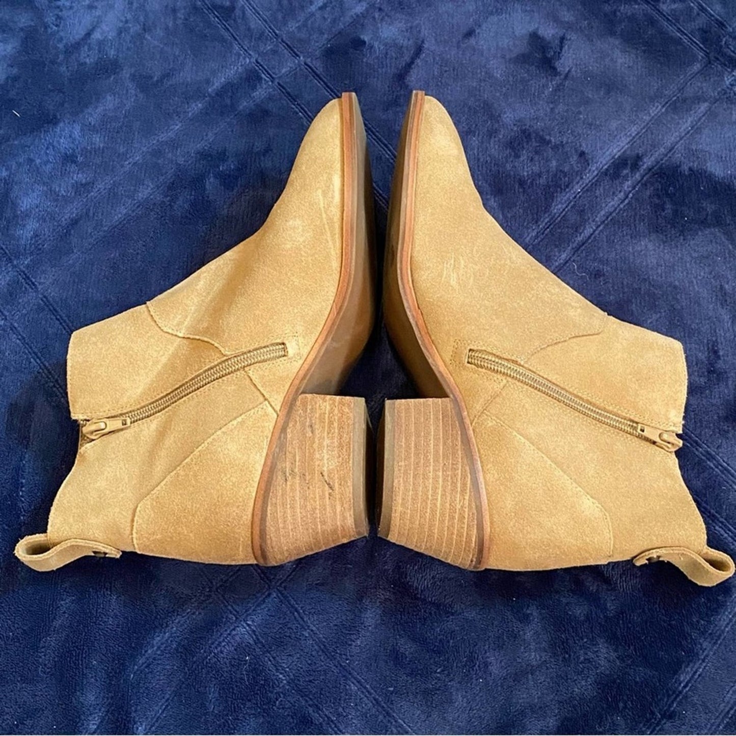 Sole Society Tan Vixen Block Heel Leather Ankle Boots