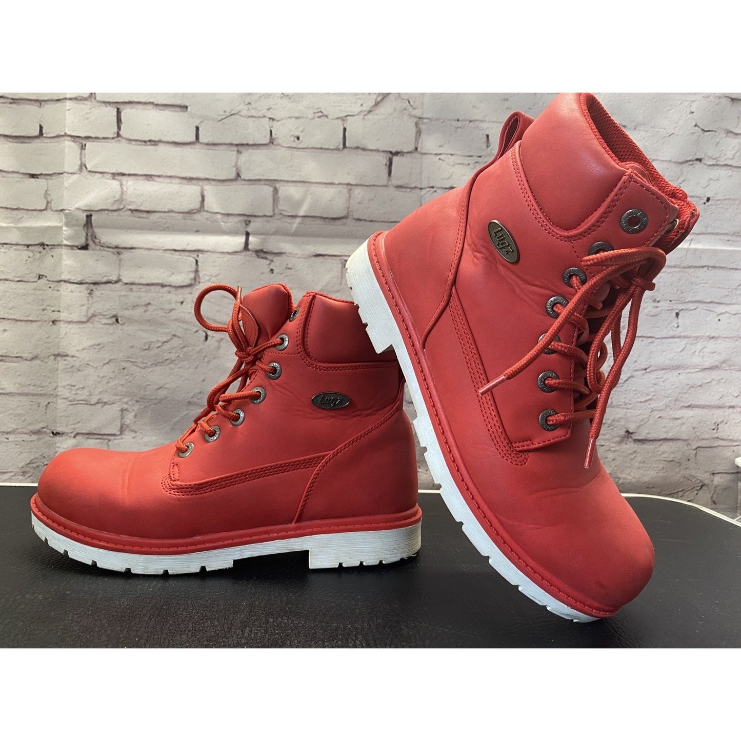 Lugz Mens Convoy Boots Red SZ 8 USA