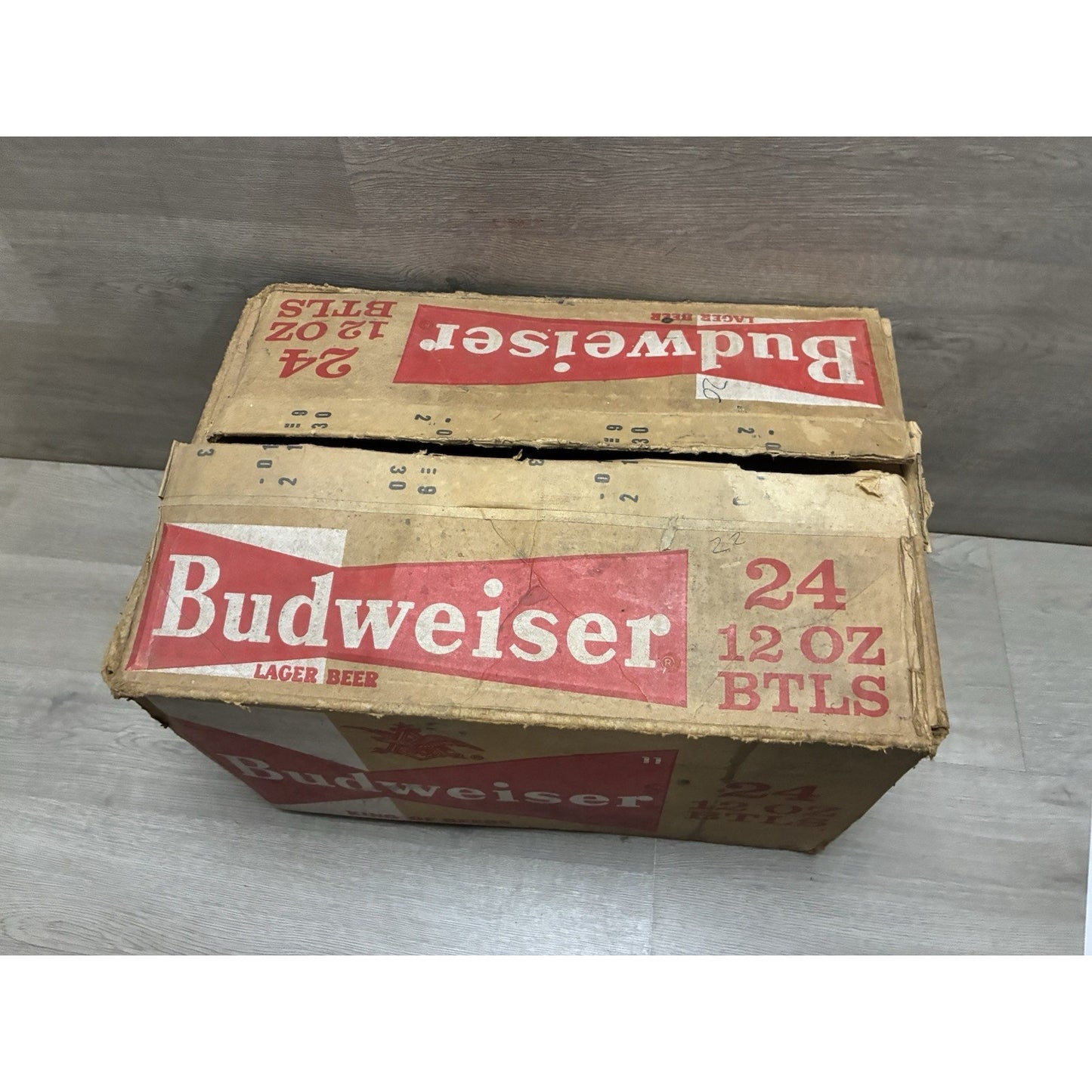 Budweiser Cardboard Flip Top 24 Bottle Case Box Empty Bar Decor Upcycle Crafts