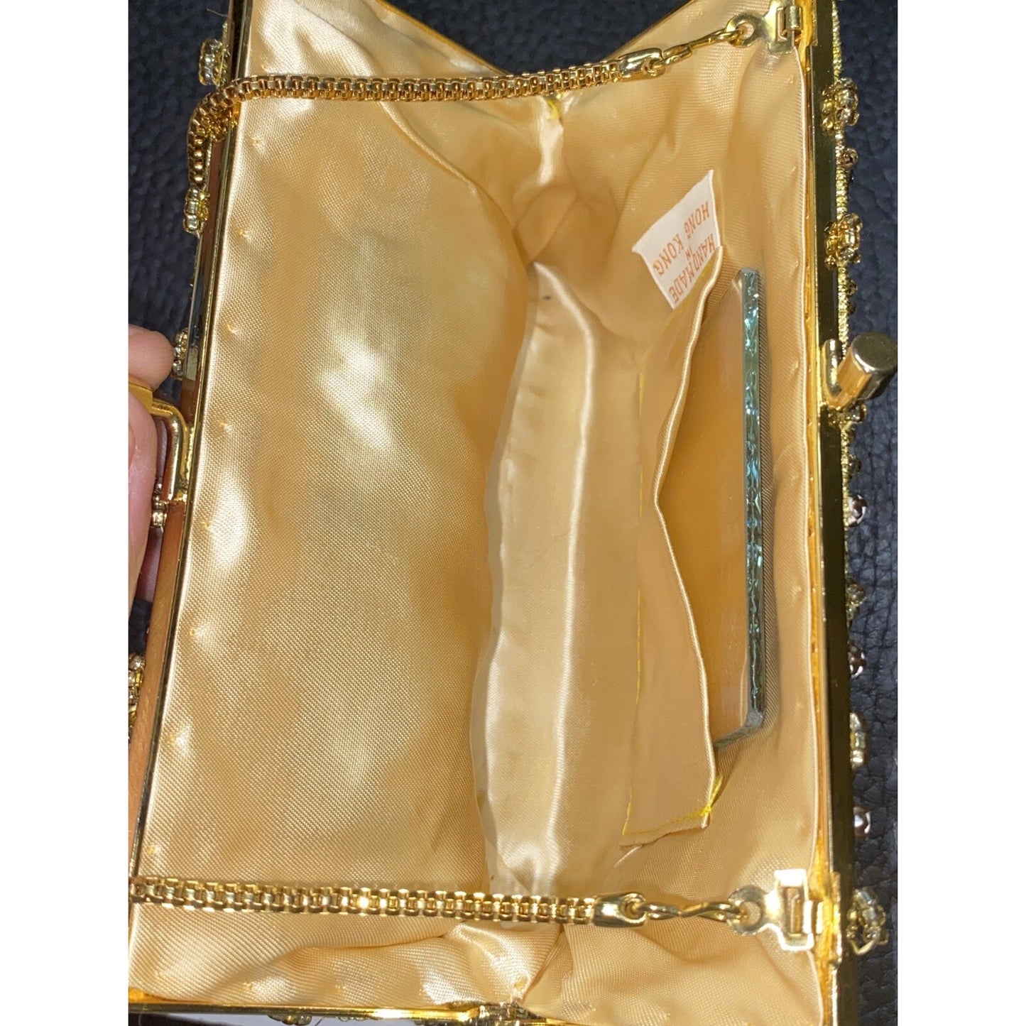 Vintage Rhinestone Encrusted Purse Hong Kong Handmade 40s 50s Glam Retro