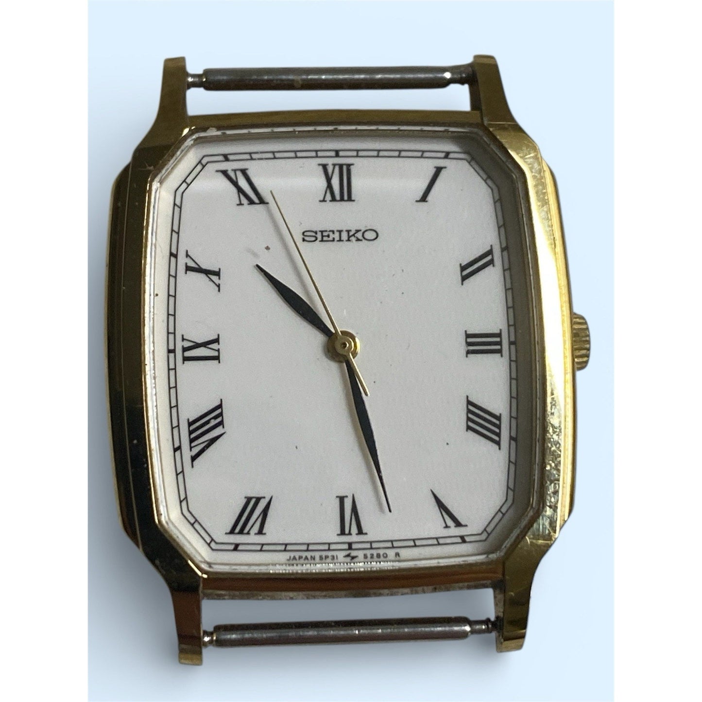 Vintage SEIKO Chariot 5P31-5190 Gold Men's Quartz Watch From JAPAN