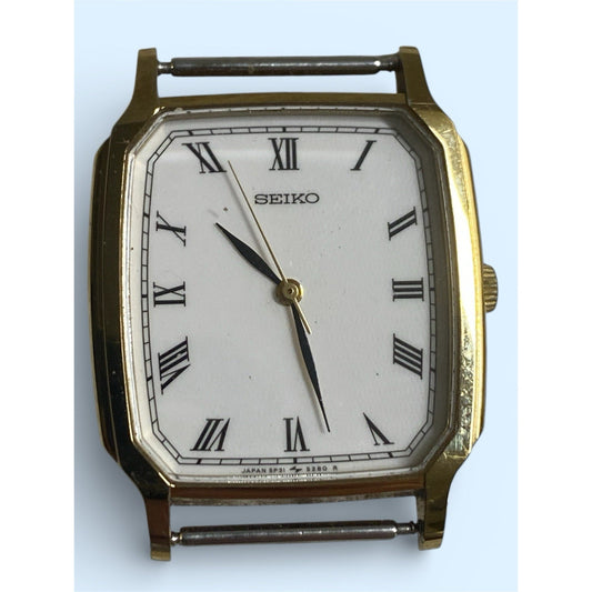 Vintage SEIKO Chariot 5P31-5190 Gold Men's Quartz Watch From JAPAN