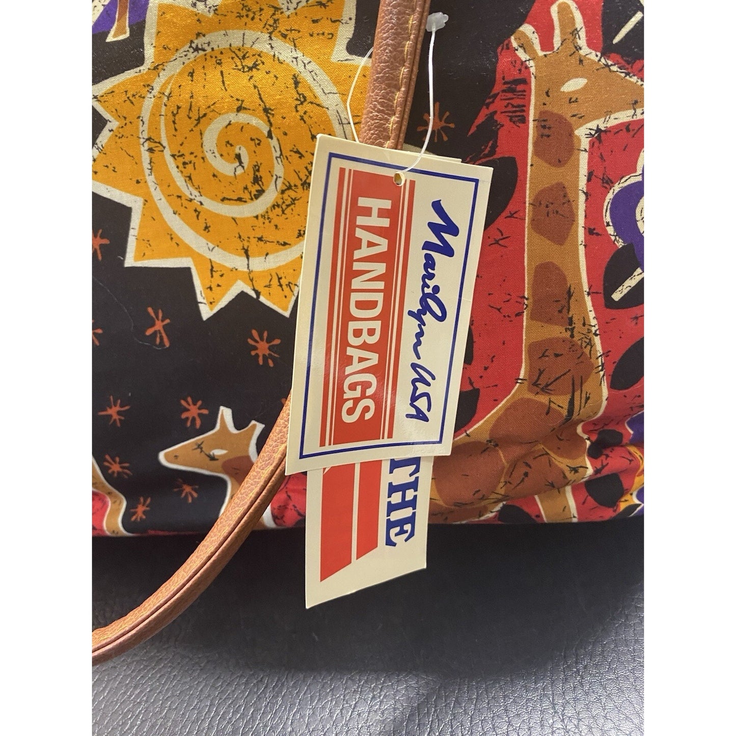 New Marilyn USA Hand Bag Purse African Giraffe Themed Colorful!