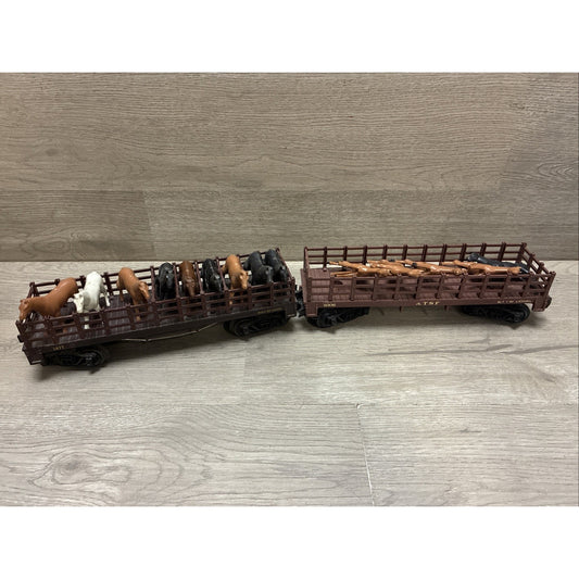 (2) Lionel Train Horse Haulers 1877 & 9306 BLT 1-80 W/ 14 Horses!