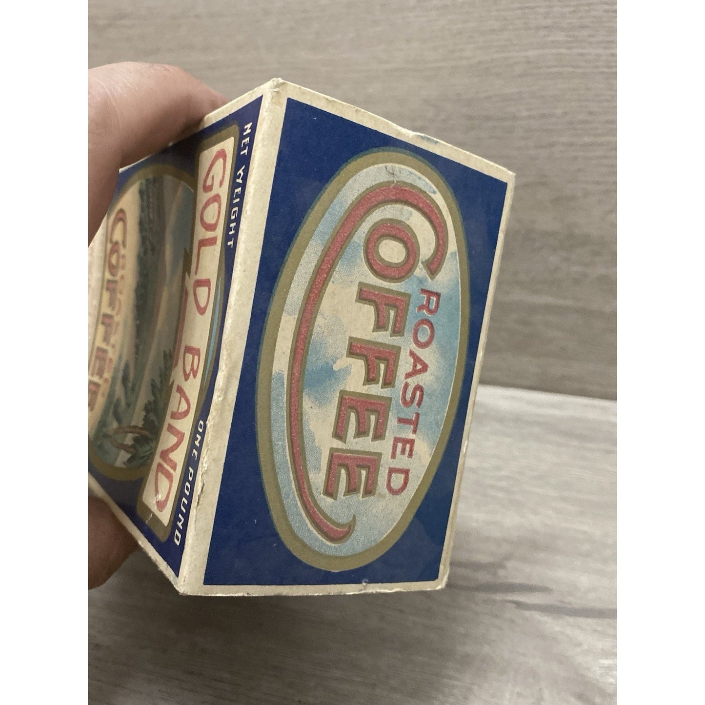 Rare Vintage Gold Band Coffee Can Box 1LB Howson Coffee Co Silver Creek NY