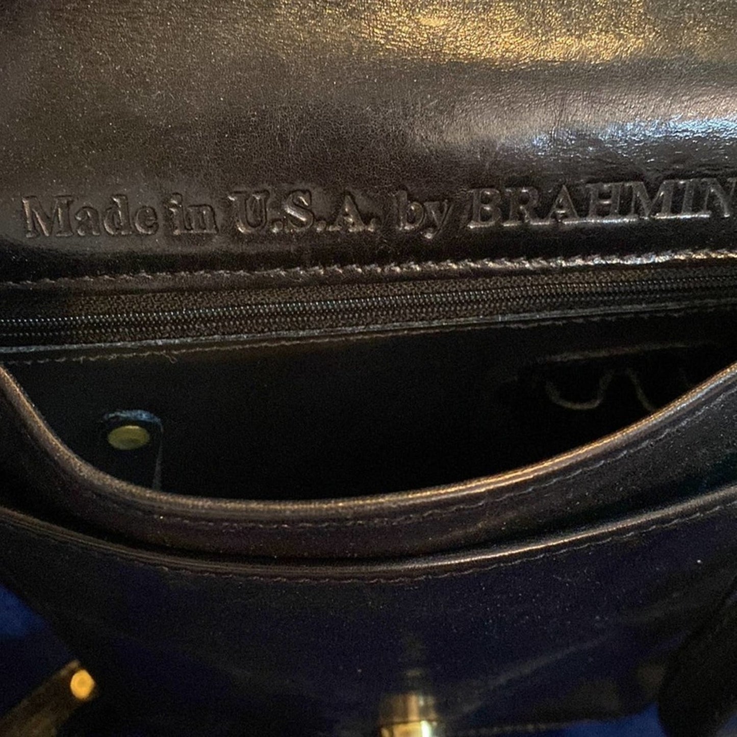 Vintage Brahmin Black Leather Crossbody Purse