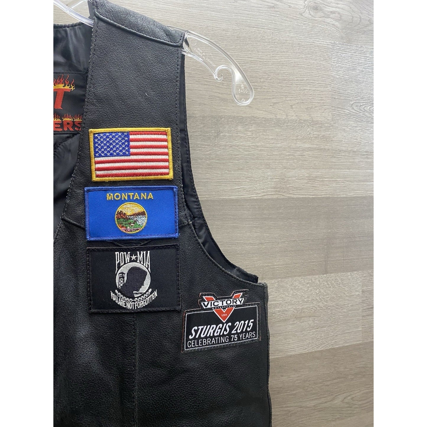 Hot Bikers Leather Motorcycle Vest W/ Patches SZ Med