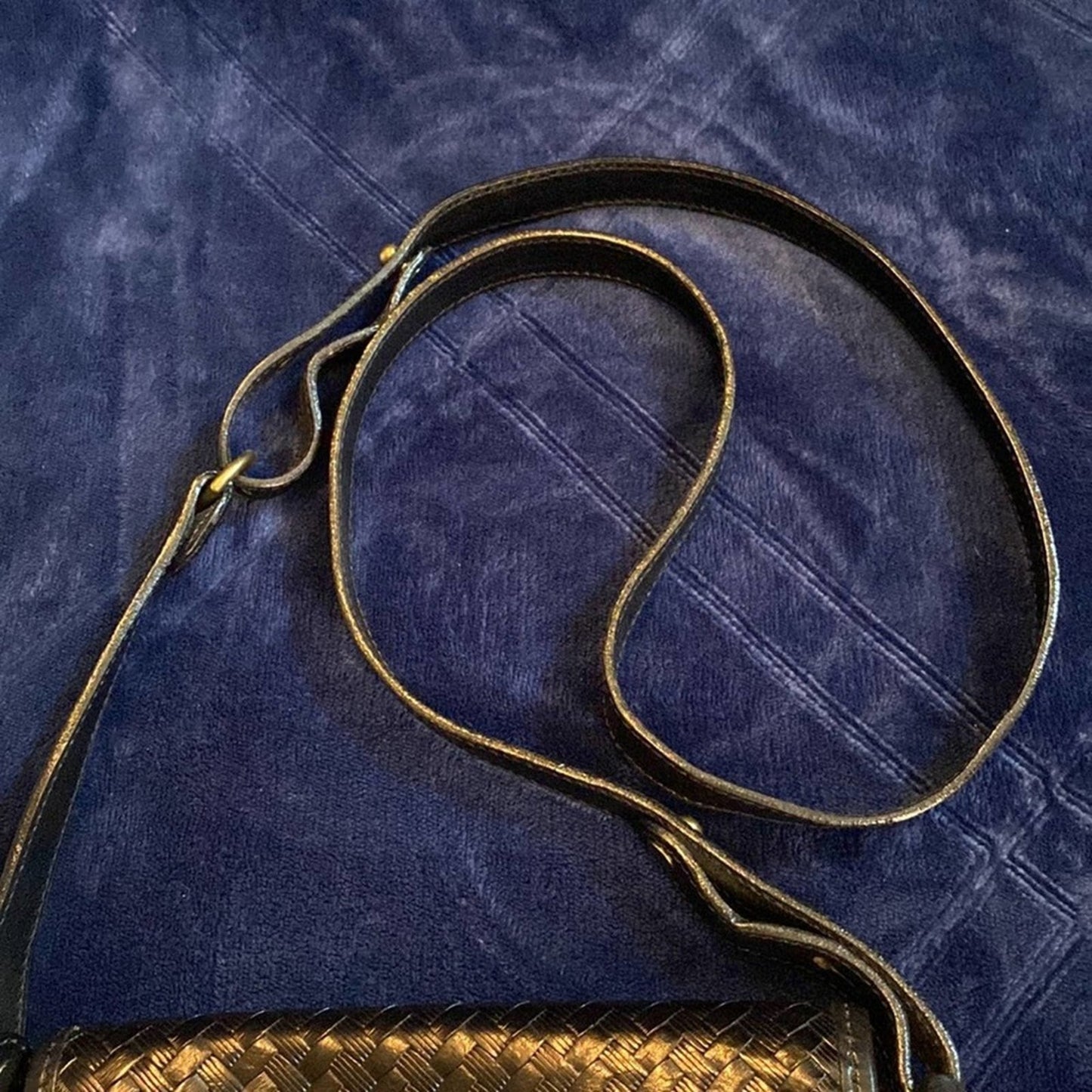 Vintage Brahmin Black Leather Crossbody Purse